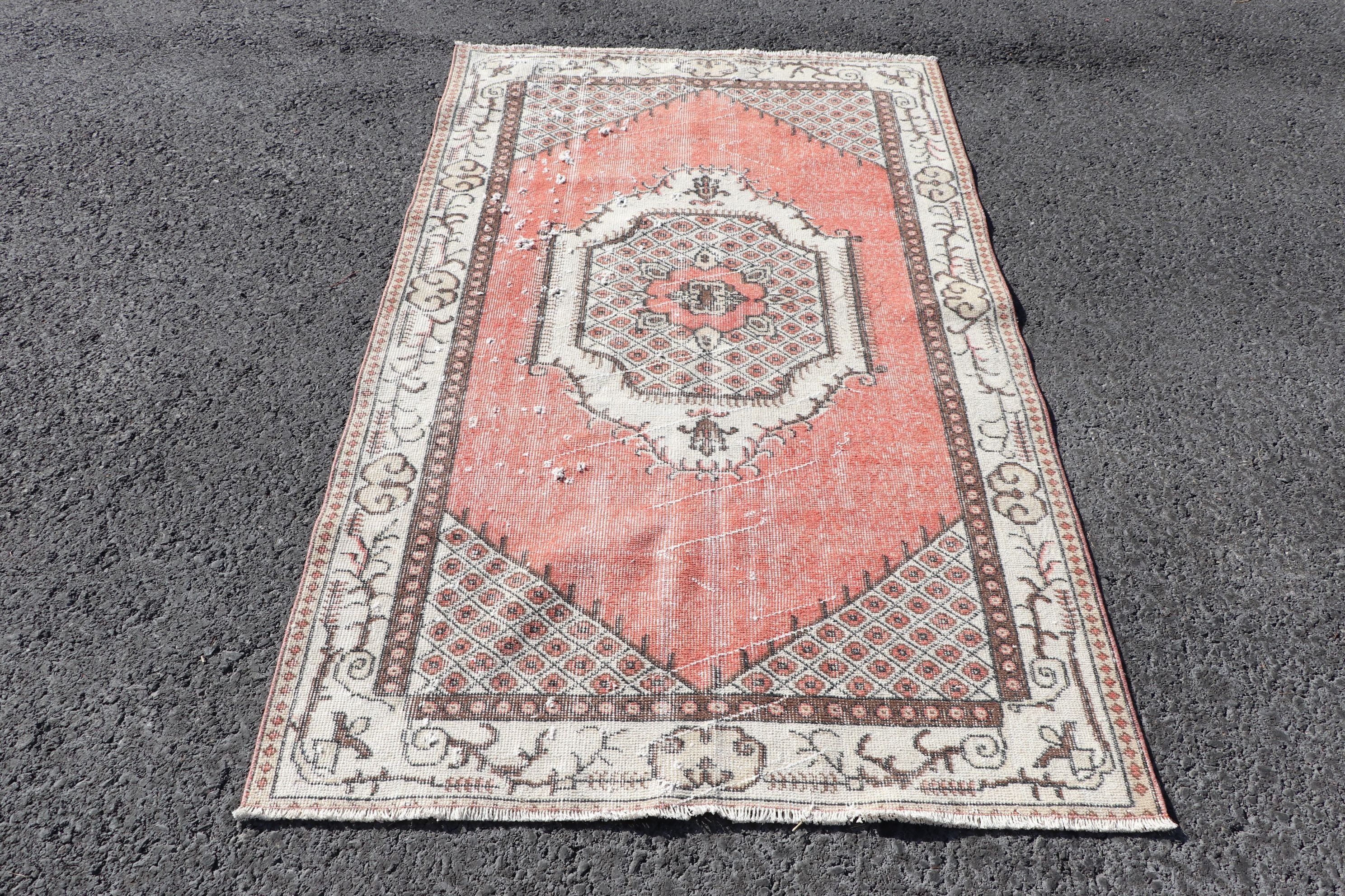 Rugs for Nursery, Cool Rug, Orange Bedroom Rug, Kitchen Rug, Moroccan Rugs, Turkish Rugs, 3.8x6.3 ft Accent Rug, Vintage Rug, Entry Rug