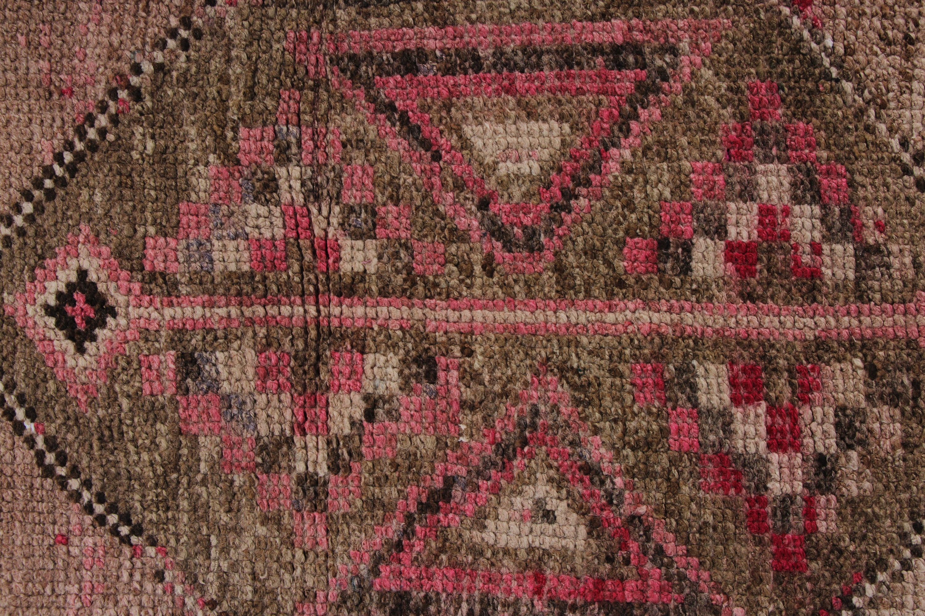 Lüks Halı, Pembe Anadolu Halısı, 2.6x11.7 ft Runner Halıları, Mutfak Halıları, Beni Ourain Runner Halısı, Oryantal Halılar, Türk Halısı, Vintage Halı