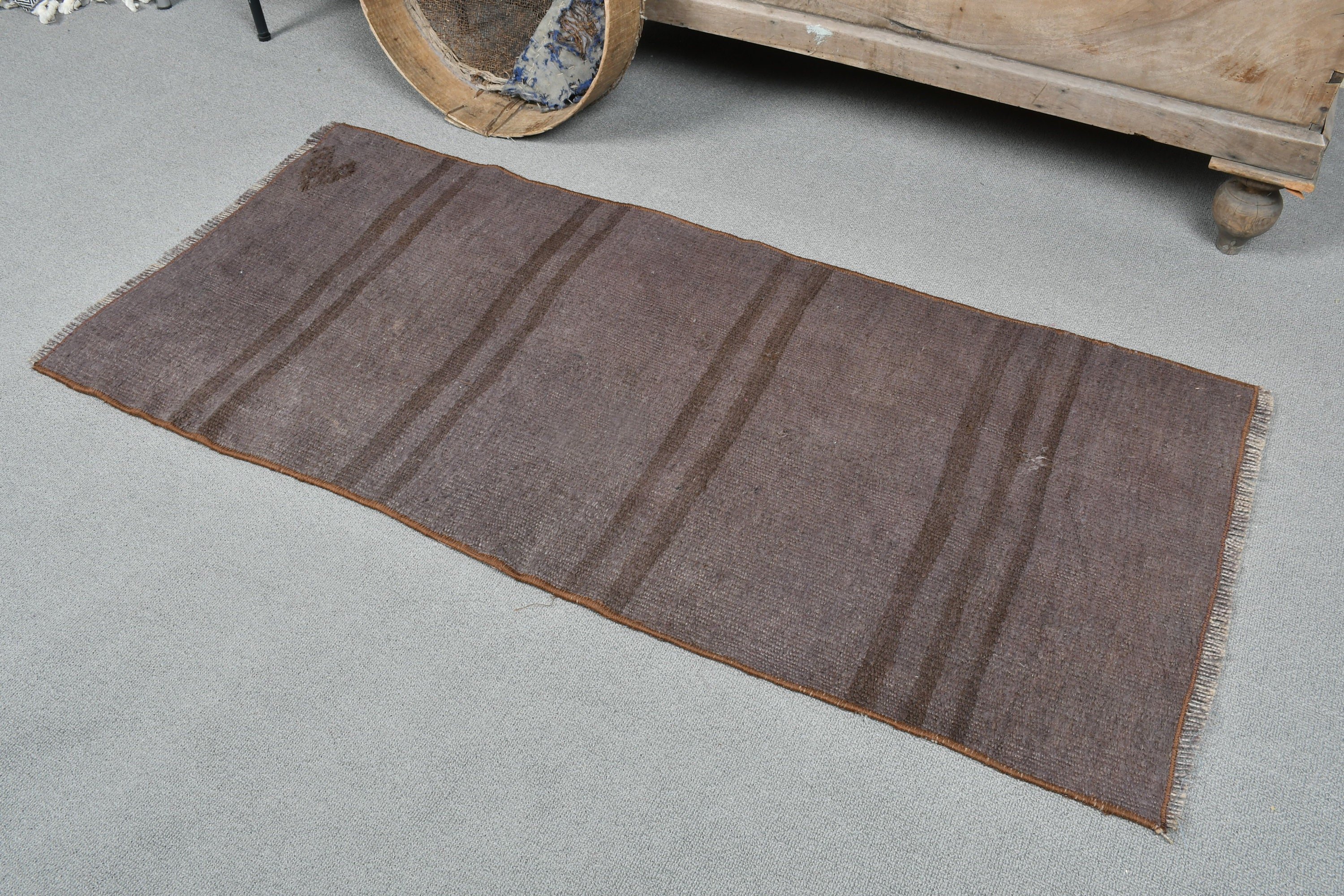 Floor Rug, Bedroom Rugs, Nursery Rug, Vintage Rugs, Brown  1.8x3.9 ft Small Rugs, Turkish Rugs, Bathroom Rug, Abstract Rugs