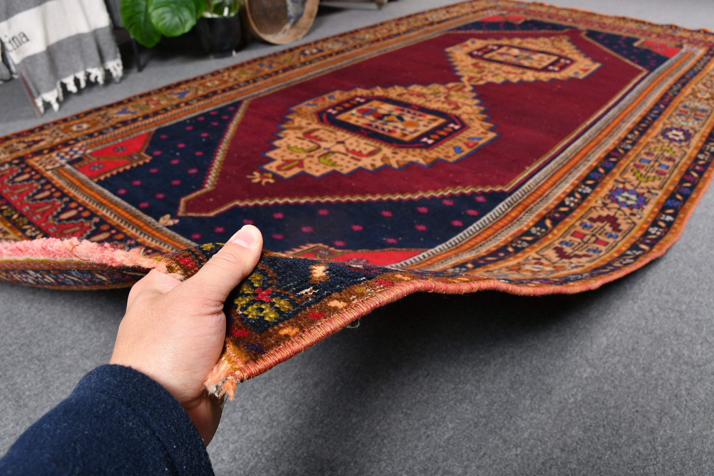 Türk Halısı, Yer Halısı, Vintage Halılar, 5.2x10.2 ft Büyük Halılar, Tasarımcı Halısı, Kırmızı Ev Dekor Halısı, Oturma Odası Halısı, Havalı Halı, Yemek Odası Halısı