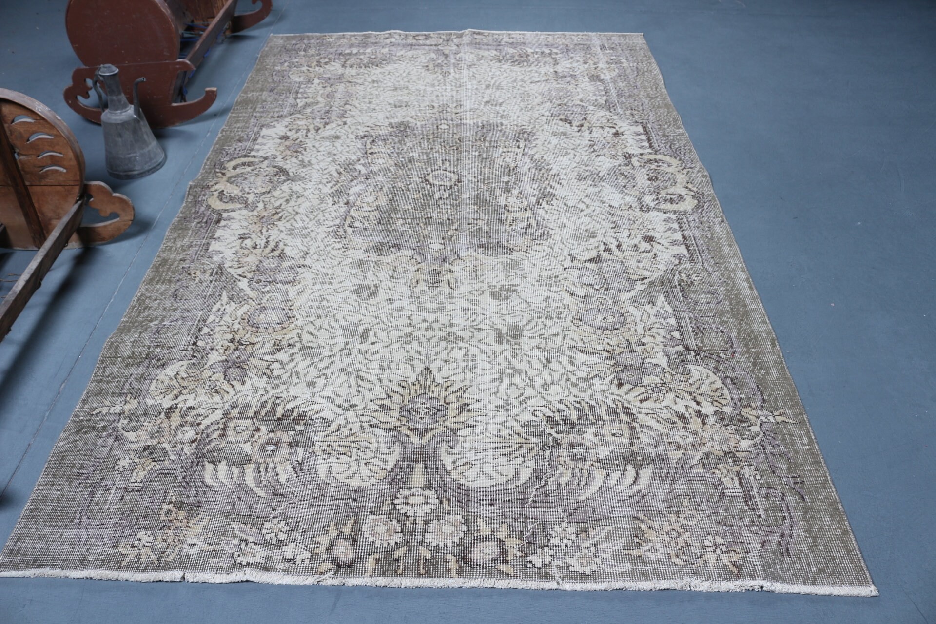 Pastel Halılar, Yemek Odası Halısı, Türk Halısı, Antika Halı, Yatak Odası Halıları, Bej Mutfak Halısı, Yün Halısı, Vintage Halılar, 5.5x8.9 ft Büyük Halı