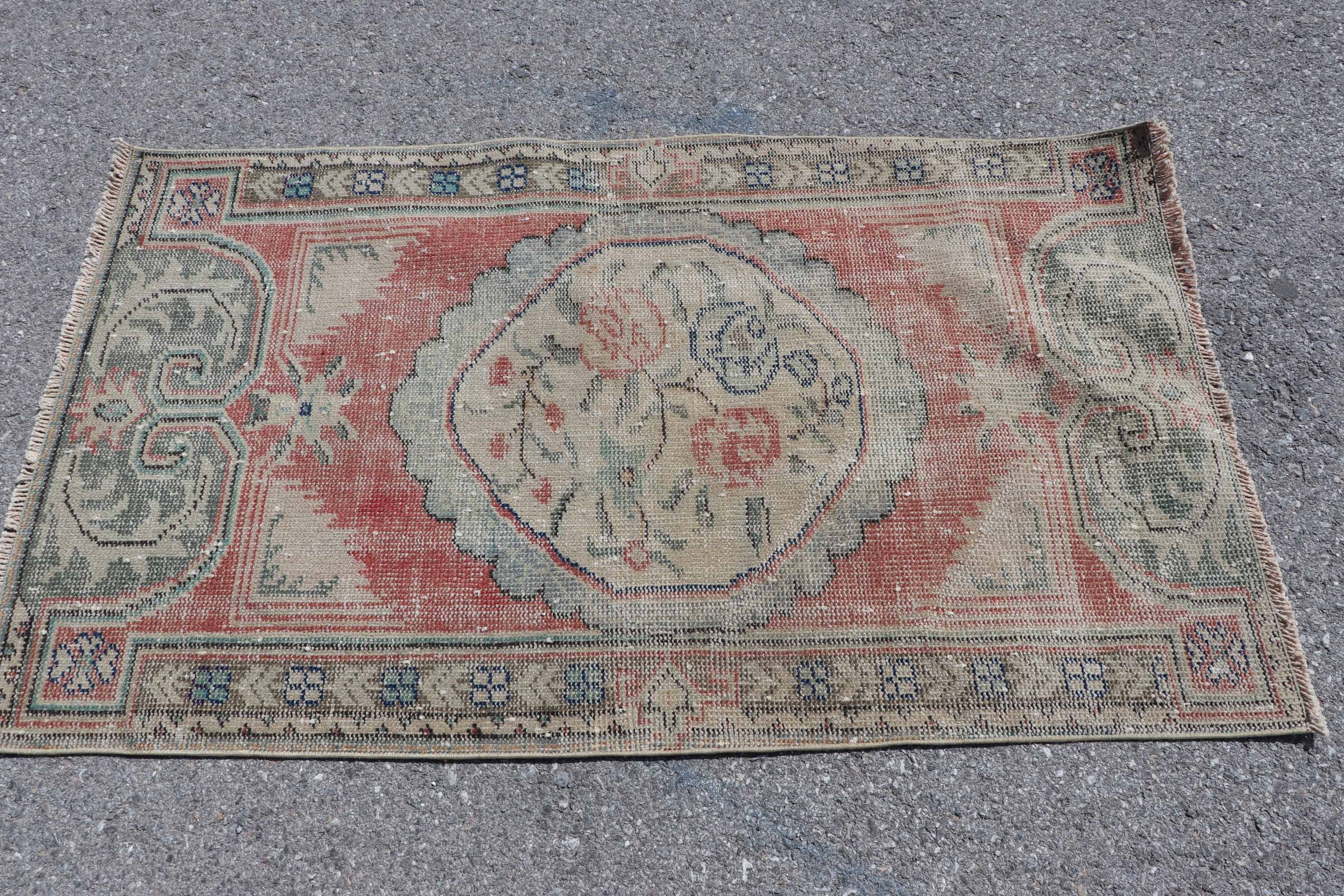 Yatak Odası Halıları, Oushak Halı, Vintage Halı, Ev Dekorasyonu Halısı, Yatak Odası Halısı, Türk Halıları, 2,9x4,8 ft Küçük Halı, Kırmızı Soğuk Halı, Giriş Halıları