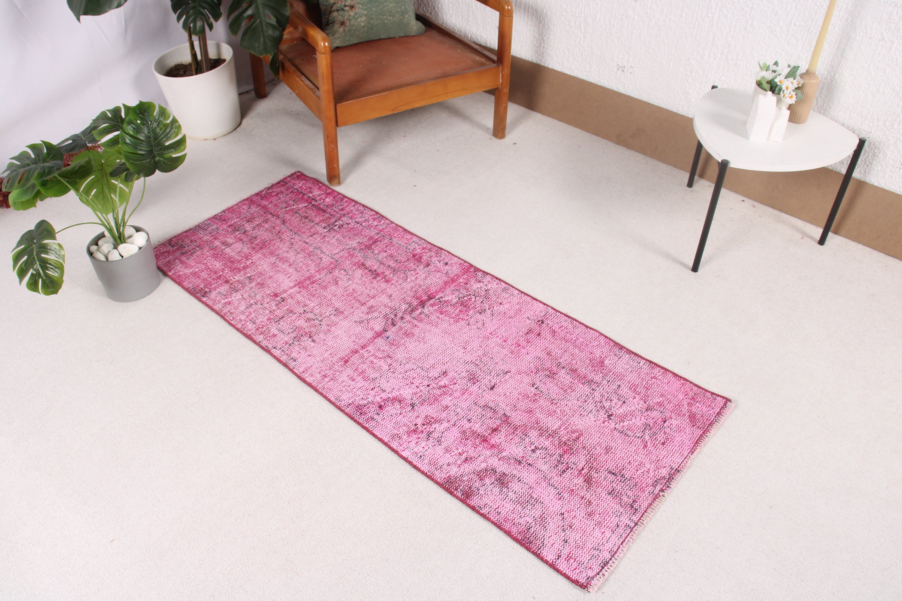 Pink Antique Rugs, Bathroom Rugs, Turkey Rugs, Flatweave Rug, Small Boho Rug, Turkish Rugs, Vintage Rug, Luxury Rugs, 2x5 ft Small Rugs