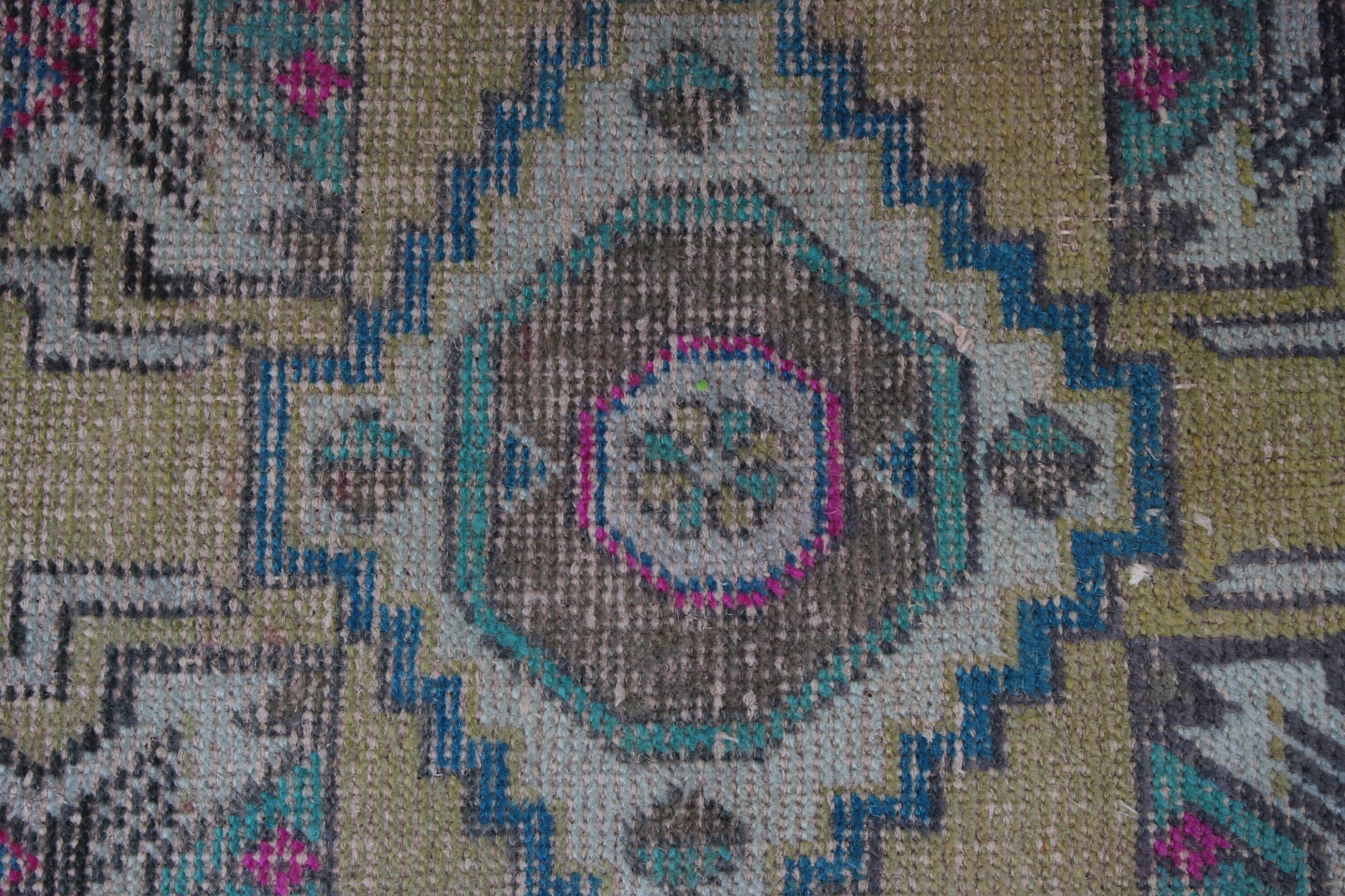 Duvara Asılı Halı, 1.6x2.8 ft Küçük Halı, Yeşil Nötr Halılar, Türk Halıları, Oryantal Halı, Vintage Halılar, Boho Halı, Geometrik Halı, Banyo Halısı