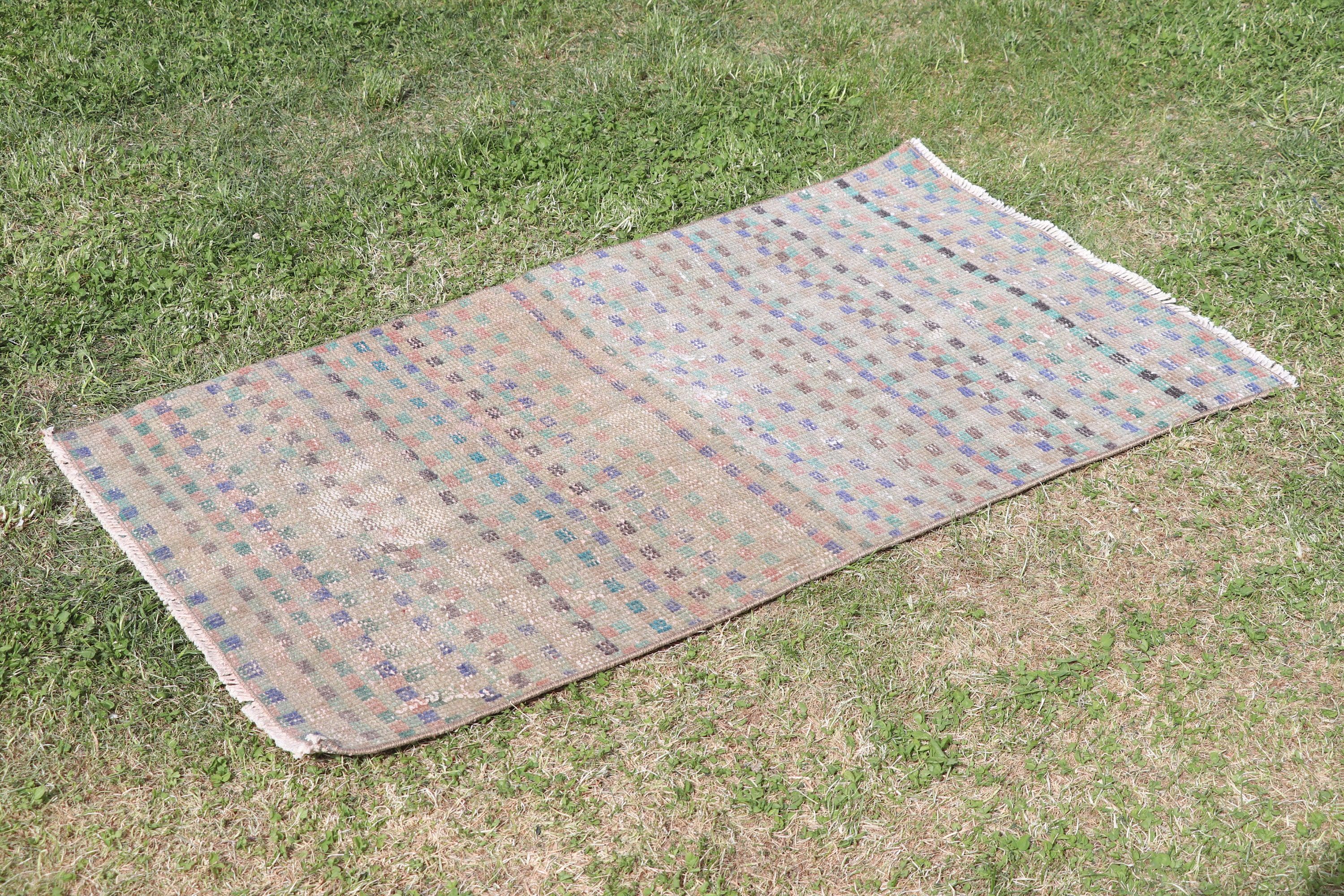 Bej Boho Halılar, 2.1x3.5 ft Küçük Halılar, Oryantal Halılar, Bohem Halılar, Türk Halıları, Vintage Halı, Mutfak Halısı, Yer Halısı, Duvara Asılı Halı