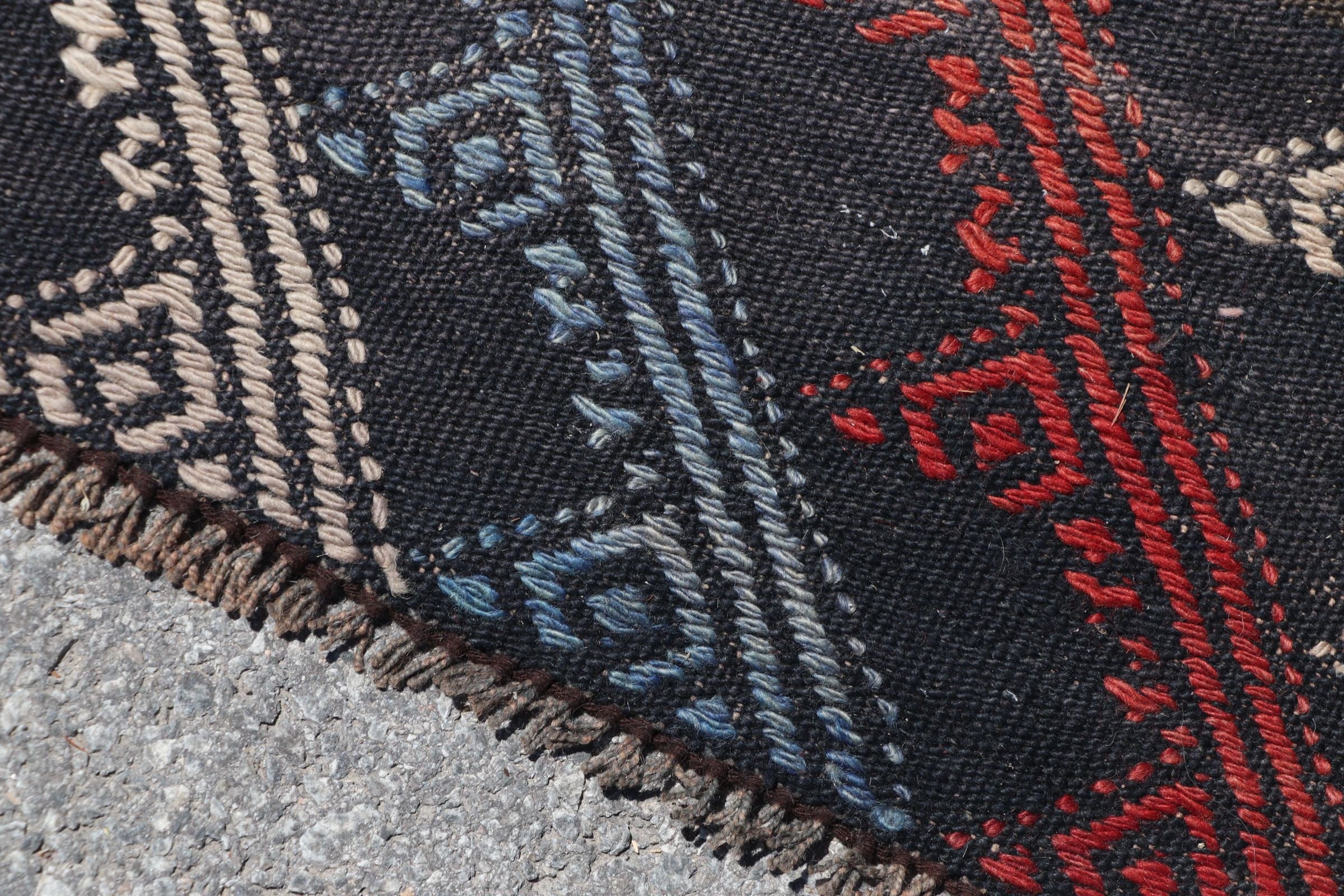 Yün Halı, Duvara Asılı Halı, Yatak Odası Halıları, Türk Halıları, Vintage Halı, Kilim, Siyah Ev Dekor Halıları, 2.7x2.7 ft Küçük Halı