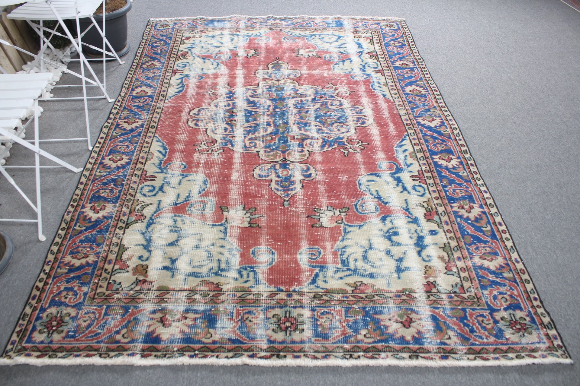 Kırmızı Fas Halısı, Vintage Halı, Yemek Odası Halıları, 5.8x8.7 ft Büyük Halılar, Türk Halısı, Yatak Odası Halısı, Oturma Odası Halısı, Anadolu Halıları