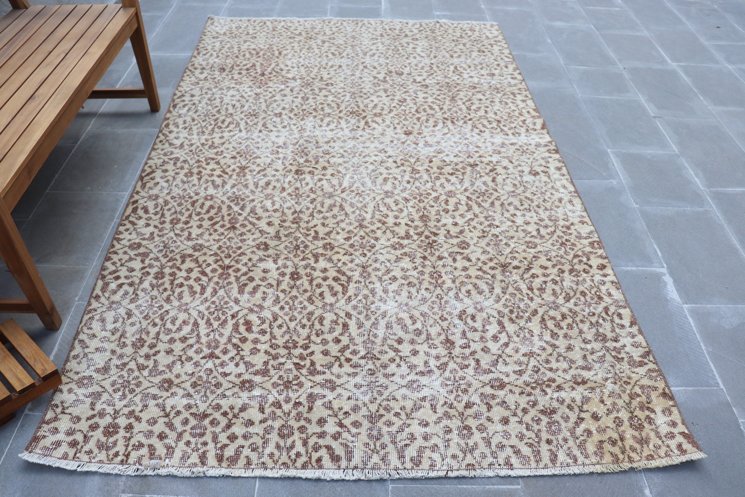 Living Room Rug, Rugs for Dining Room, Vintage Rug, Beige Bedroom Rugs, Antique Rugs, 5.2x8.6 ft Large Rug, Floor Rugs, Turkish Rugs