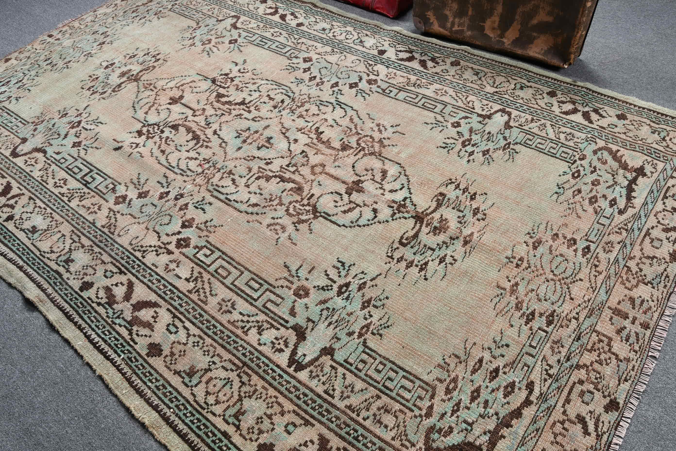 Green Floor Rugs, Living Room Rugs, Turkish Rug, Cute Rugs, Moroccan Rugs, Vintage Rug, Oriental Rug, 6x9.2 ft Large Rug, Dining Room Rugs