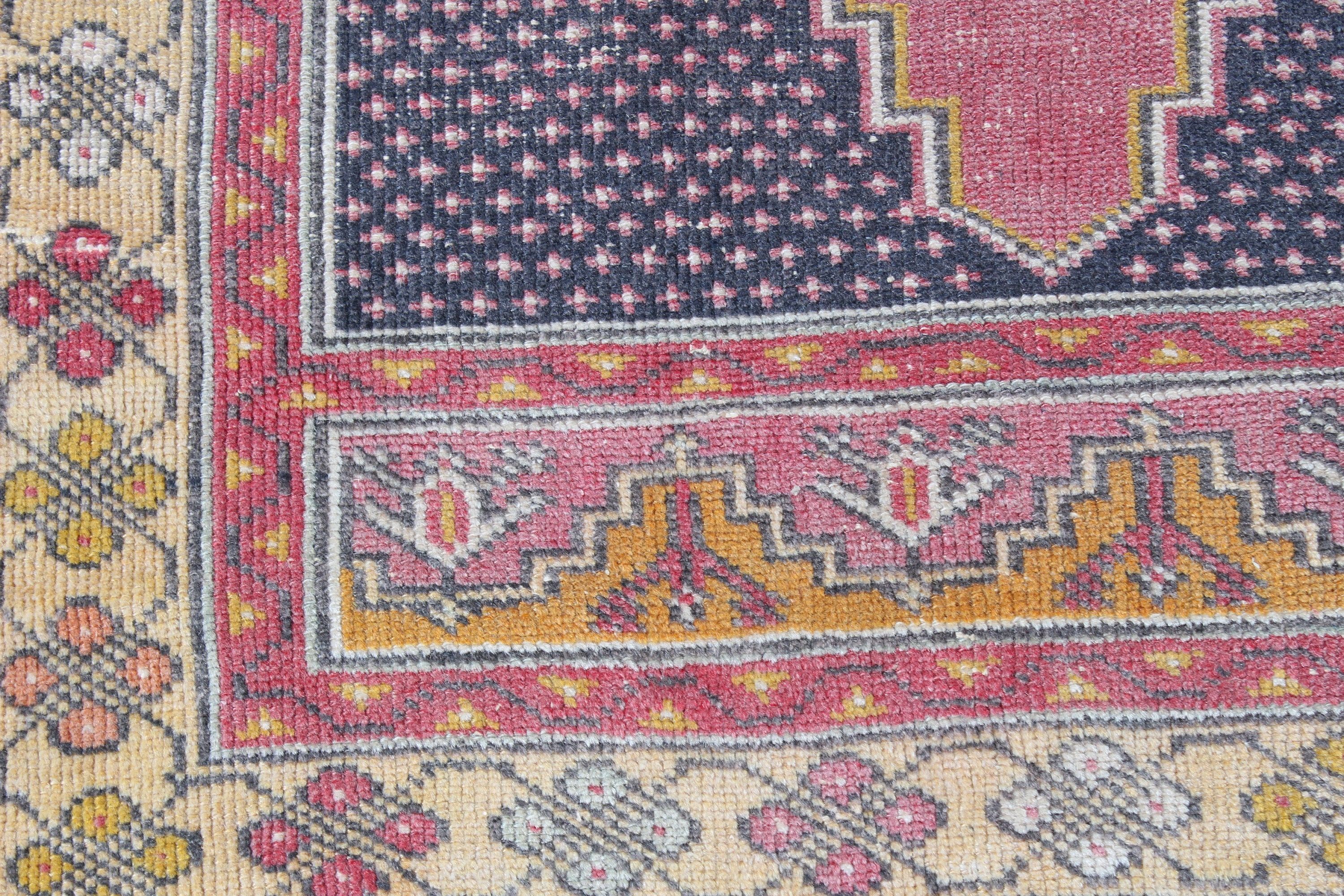 Orange Moroccan Rug, Nursery Rugs, Entry Rug, 2.8x5.6 ft Accent Rug, Kitchen Rugs, Turkish Rugs, Vintage Rug, Bedroom Rug, Decorative Rug