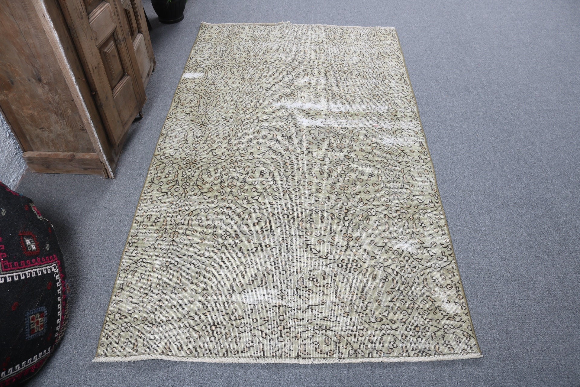 İç Mekan Halısı, Yeşil Ev Dekorasyonu Halısı, Vintage Halılar, Oushak Halıları, Yatak Odası Halısı, 3,8x6,7 ft Alan Halıları, Boho Halıları, Egzotik Halılar, Türk Halıları