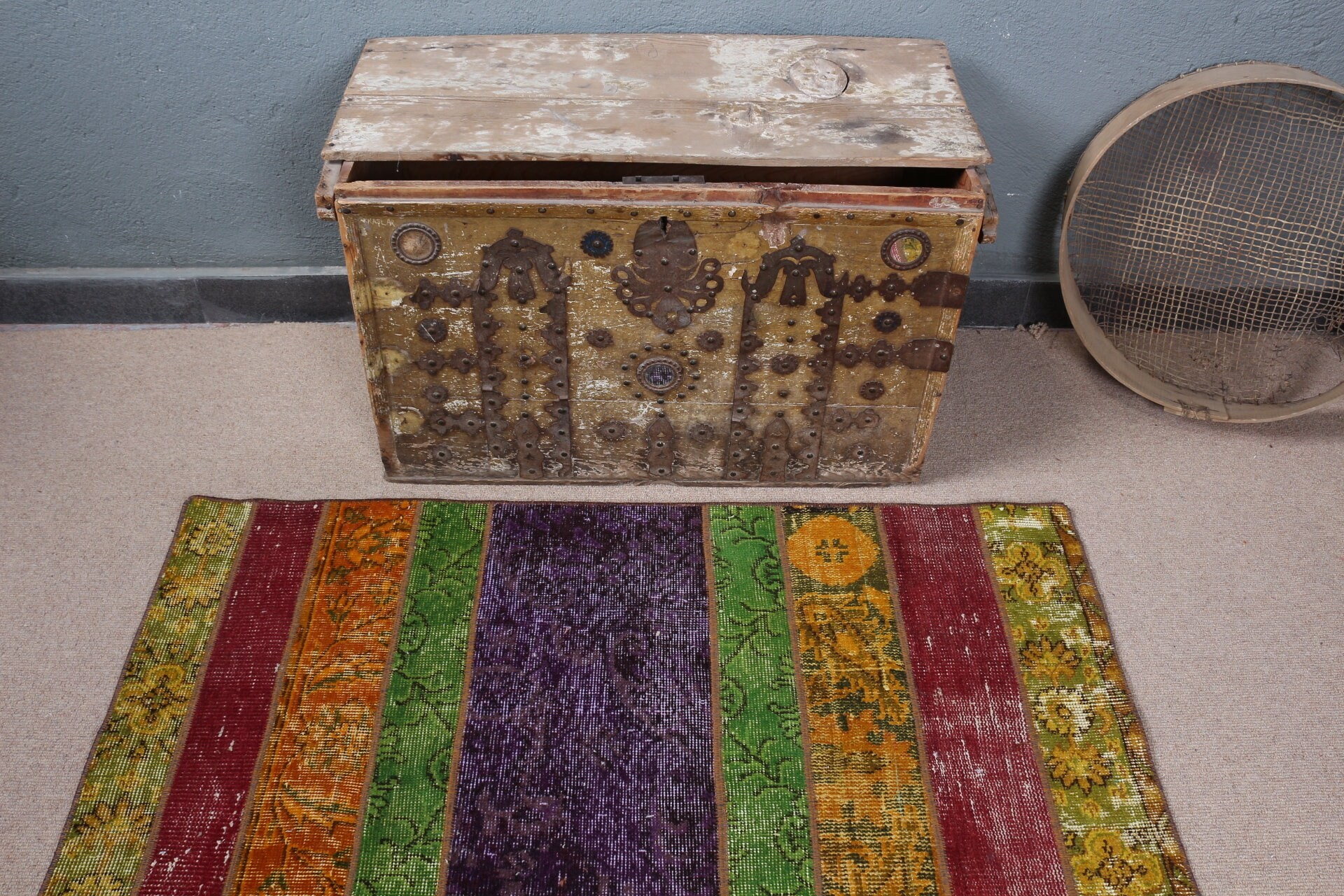 Purple Cool Rug, Rugs for Car Mat, Oushak Rug, 2.2x4.3 ft Small Rug, Kitchen Rug, Bath Rug, Turkish Rugs, Vintage Rug