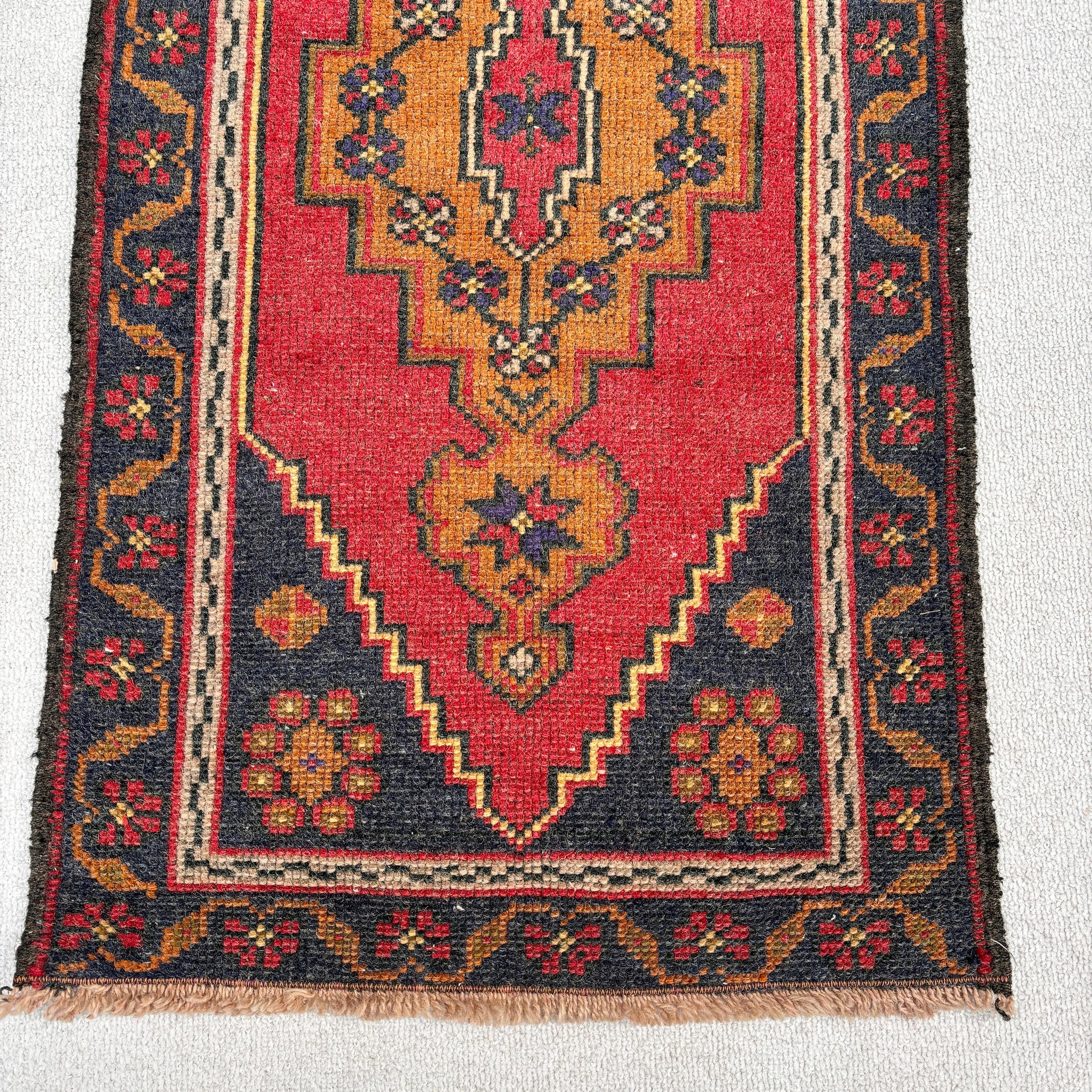 Vintage Rug, 1.8x3.4 ft Small Rugs, Oriental Rugs, Turkish Rug, Kitchen Rugs, Door Mat Rugs, Red Moroccan Rug, Statement Rug, Outdoor Rugs