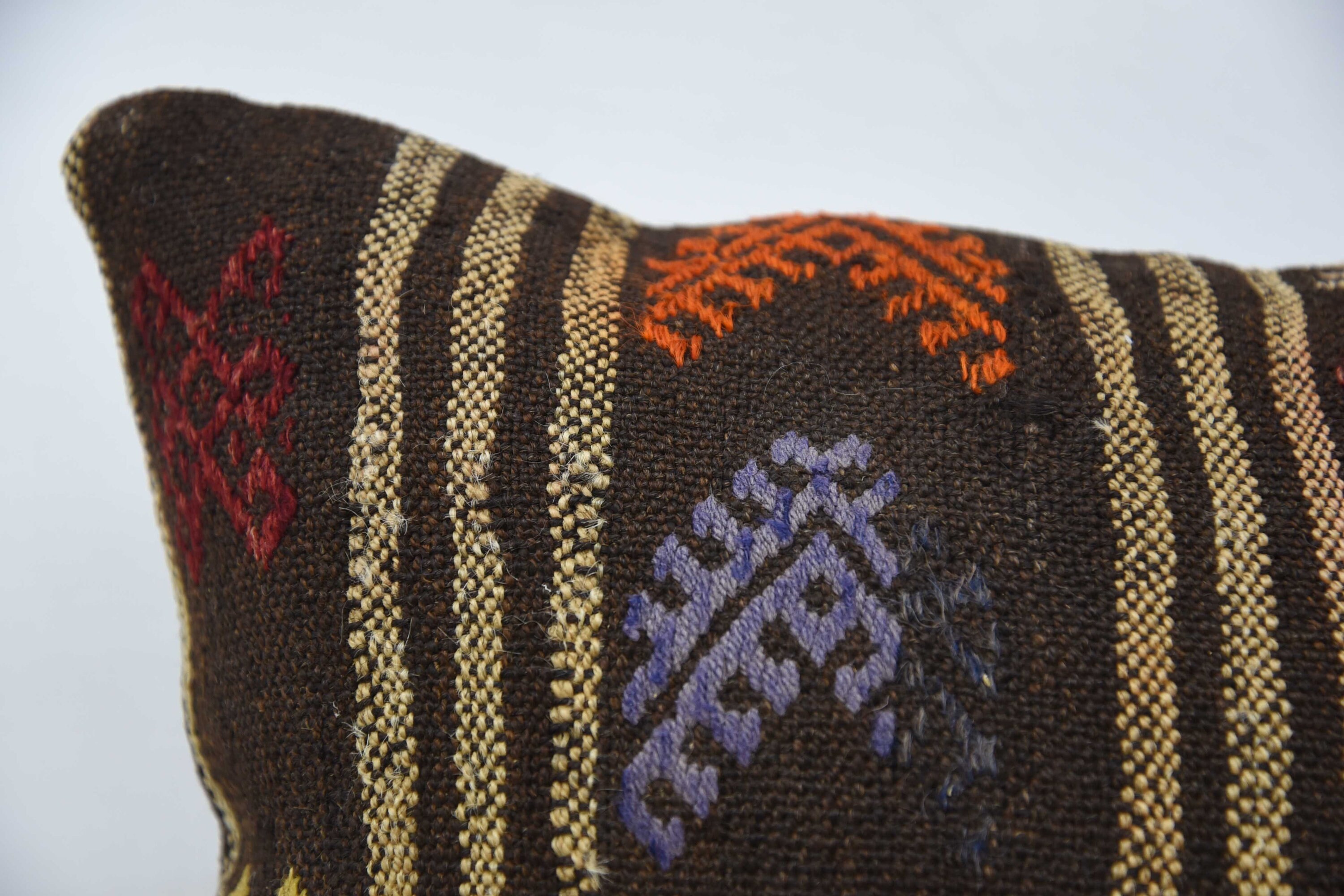 Neutral Pillow, 16"x24" Brown Pillow, Throw Kilim Pillow, Turkish Kilim Pillow, Ottoman Pillow Sham, Ethnical Kilim Rug Pillow