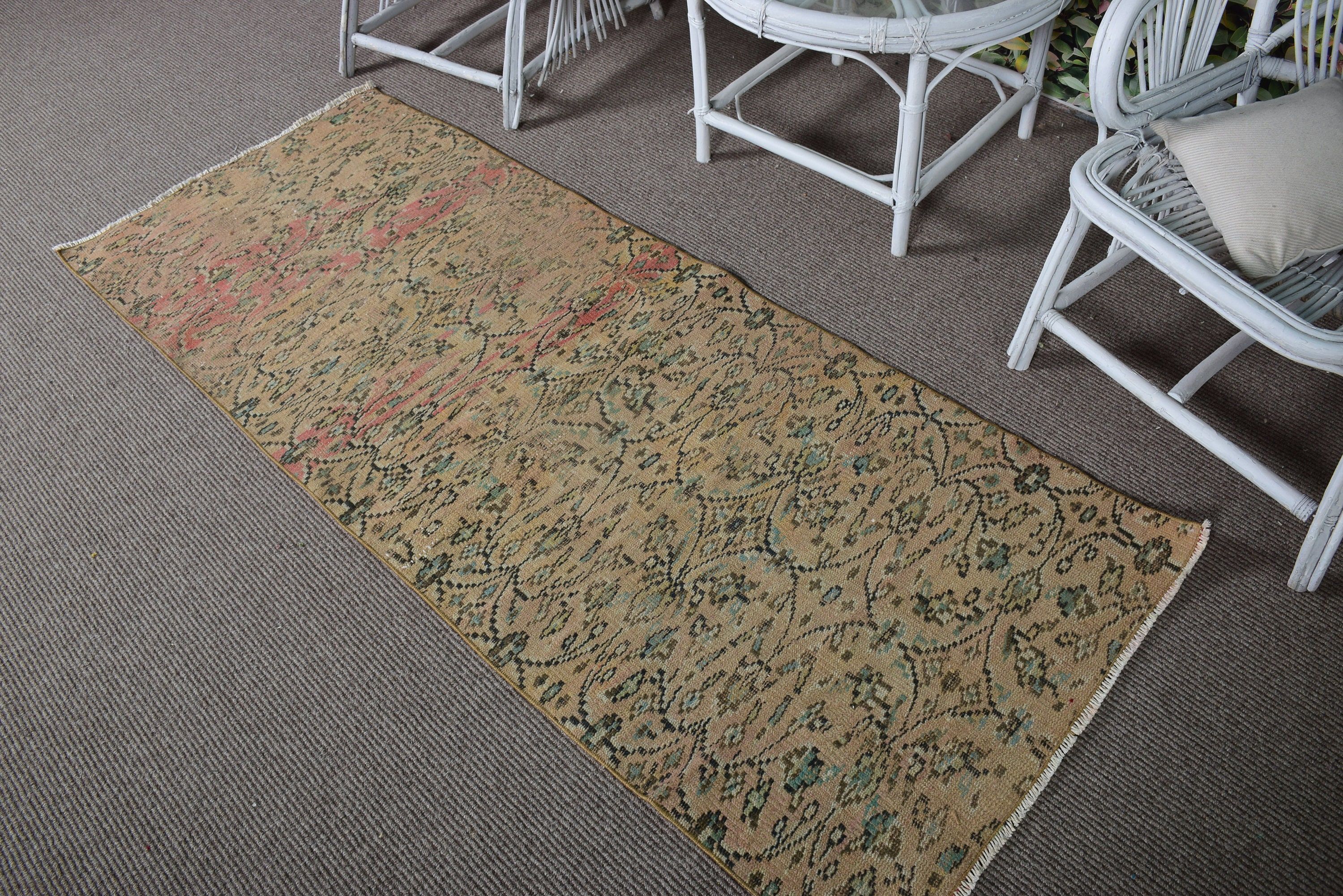 Havalı Halılar, Vintage Halı, Modern Halı, Yer Halısı, Kahverengi Yün Halılar, Türk Halıları, 2.6x6.6 ft Runner Halıları, Koridor Halısı, Beni Ourain Runner Halıları