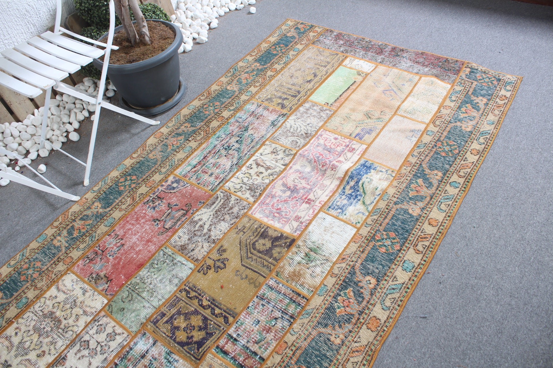 Boho Halı, Fas Halıları, Koşucu Halıları, 4.1x11.6 ft Koşucu Halısı, Türk Halısı, Yer Halısı, Gökkuşağı Antika Halı, Koridor Halısı, Vintage Halı