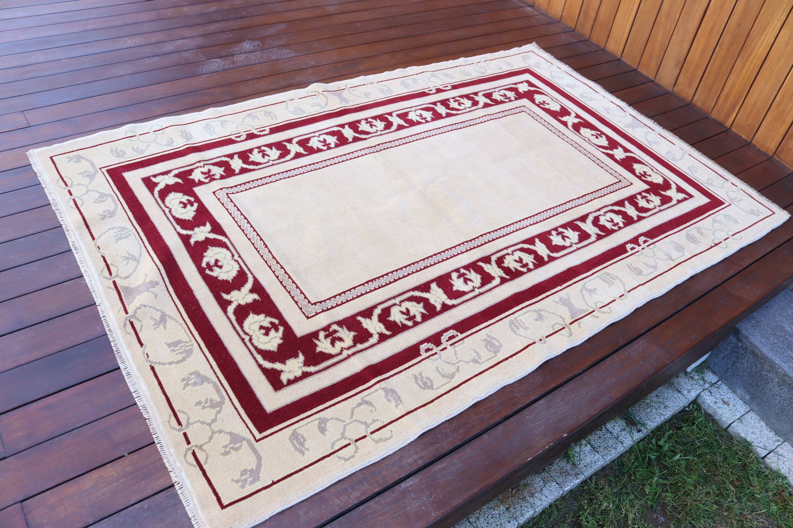 Anadolu Halısı, Çocuk Halıları, Yatak Odası Halısı, Organik Halı, Türk Halısı, Vintage Halılar, 4x5.9 ft Accent Halı, Antika Halılar, Bej Oryantal Halı