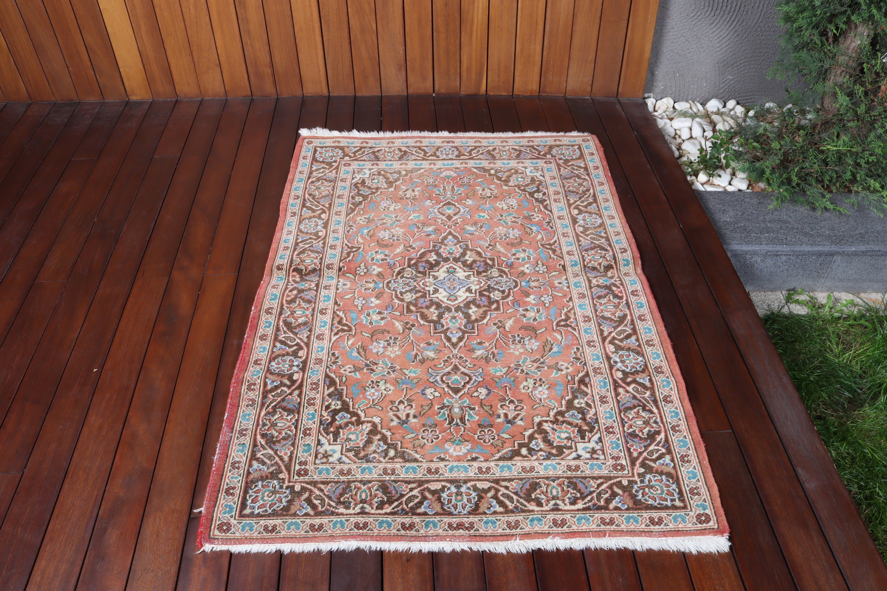 Geometrik Halı, Kırmızı Bildirimi Halılar, 3.3x4.7 ft Vurgulu Halı, Yatak Odası Halıları, Vintage Halılar, Türk Halısı, Anadolu Halıları, Yatak Odası Halıları