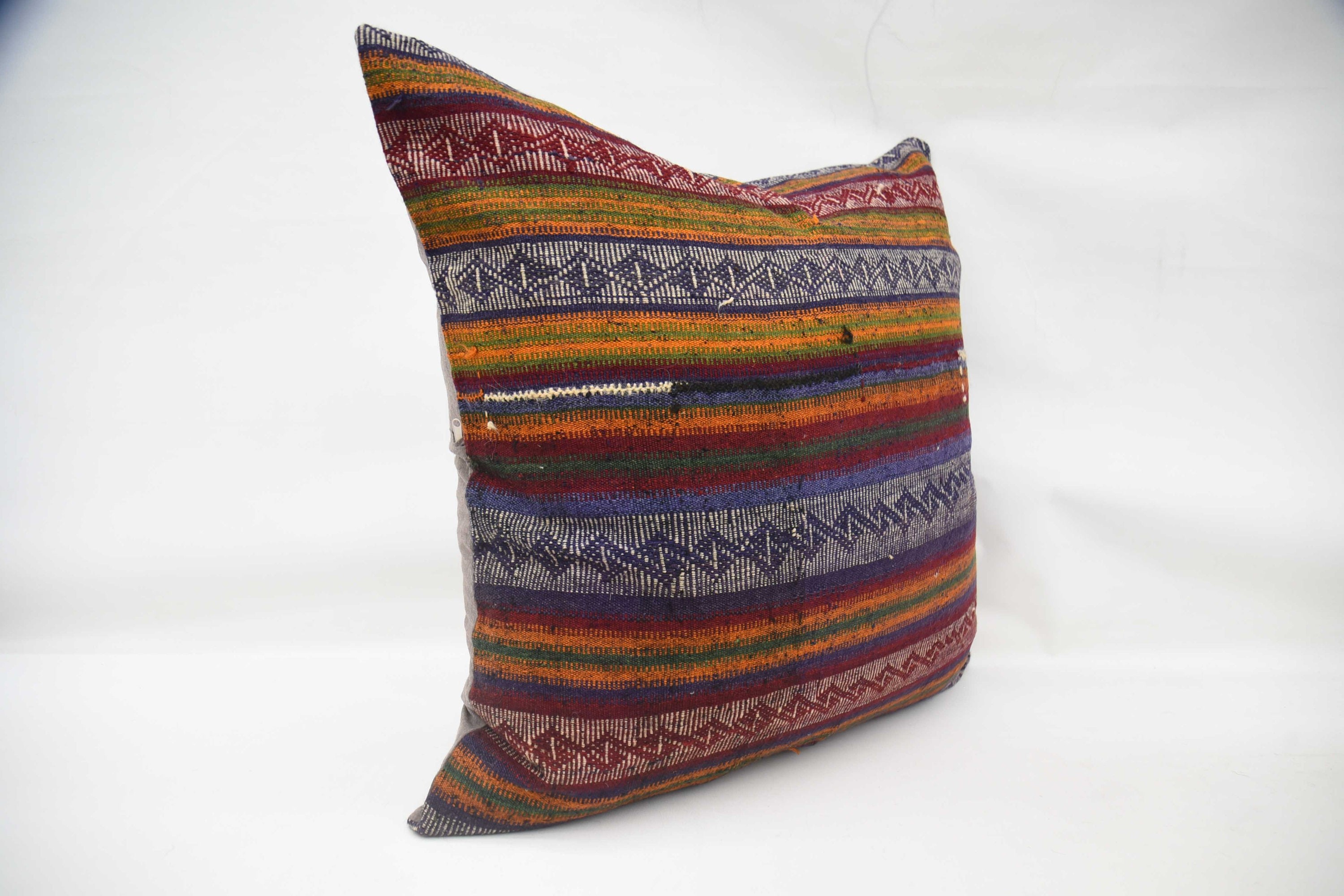 32"x32" Yellow Cushion Cover, Handmade Kilim Cushion, Chair Cushion Case, Ethnical Kilim Rug Pillow, Vintage Kilim Pillow