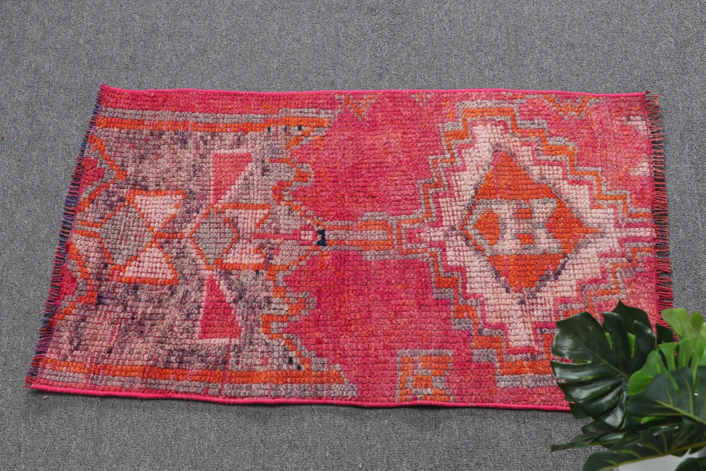 Vintage Rug, Anatolian Rug, Moroccan Rug, Bathroom Rug, Pink Floor Rug, Pastel Rugs, 1.7x3.1 ft Small Rugs, Wall Hanging Rug, Turkish Rug