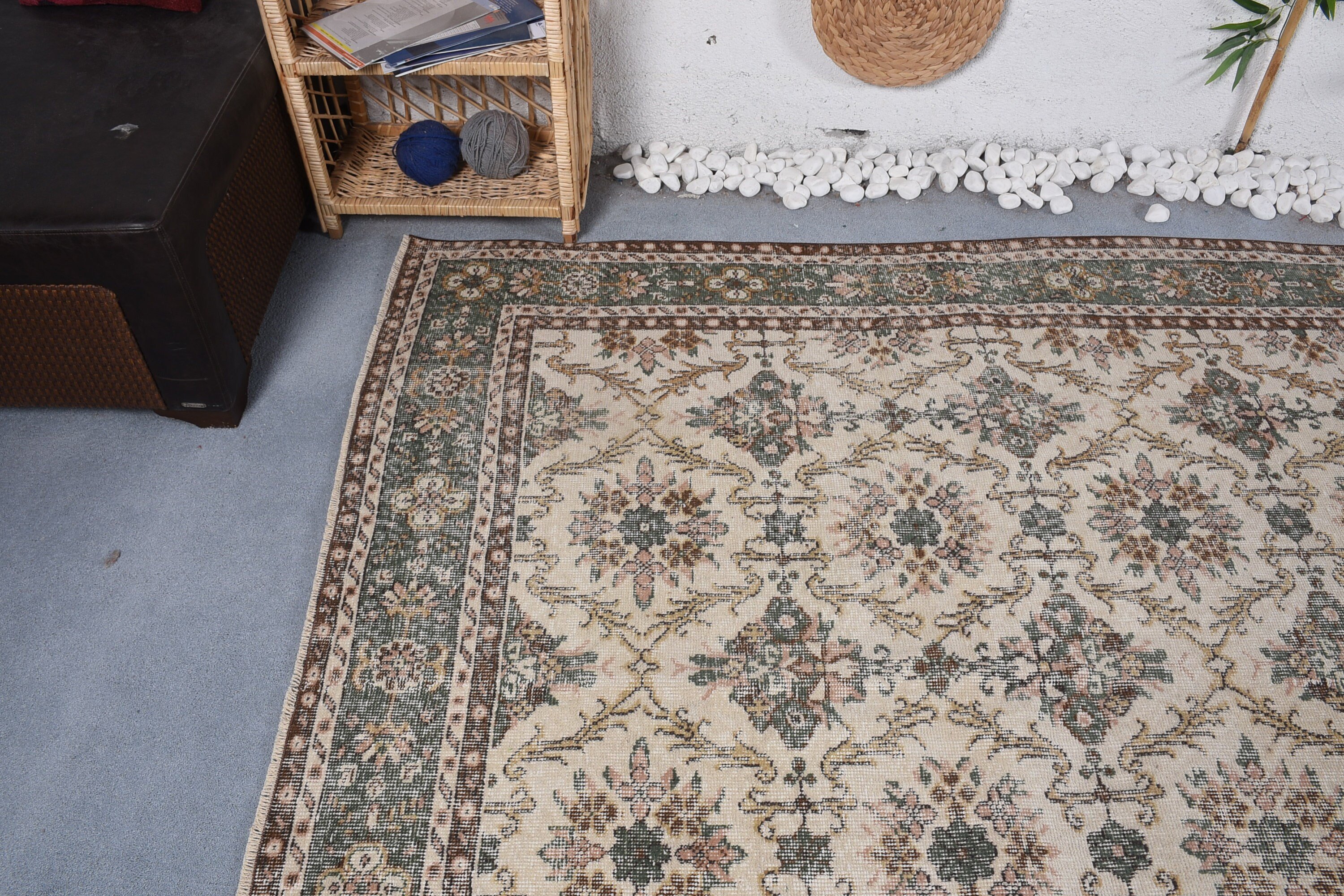 Large Wool Rug Rugs, Rugs for Living Room, Moroccan Rugs, Vintage Rug, Dining Room Rug, Turkish Rugs, 6.5x10.3 ft Large Rugs, Bedroom Rugs