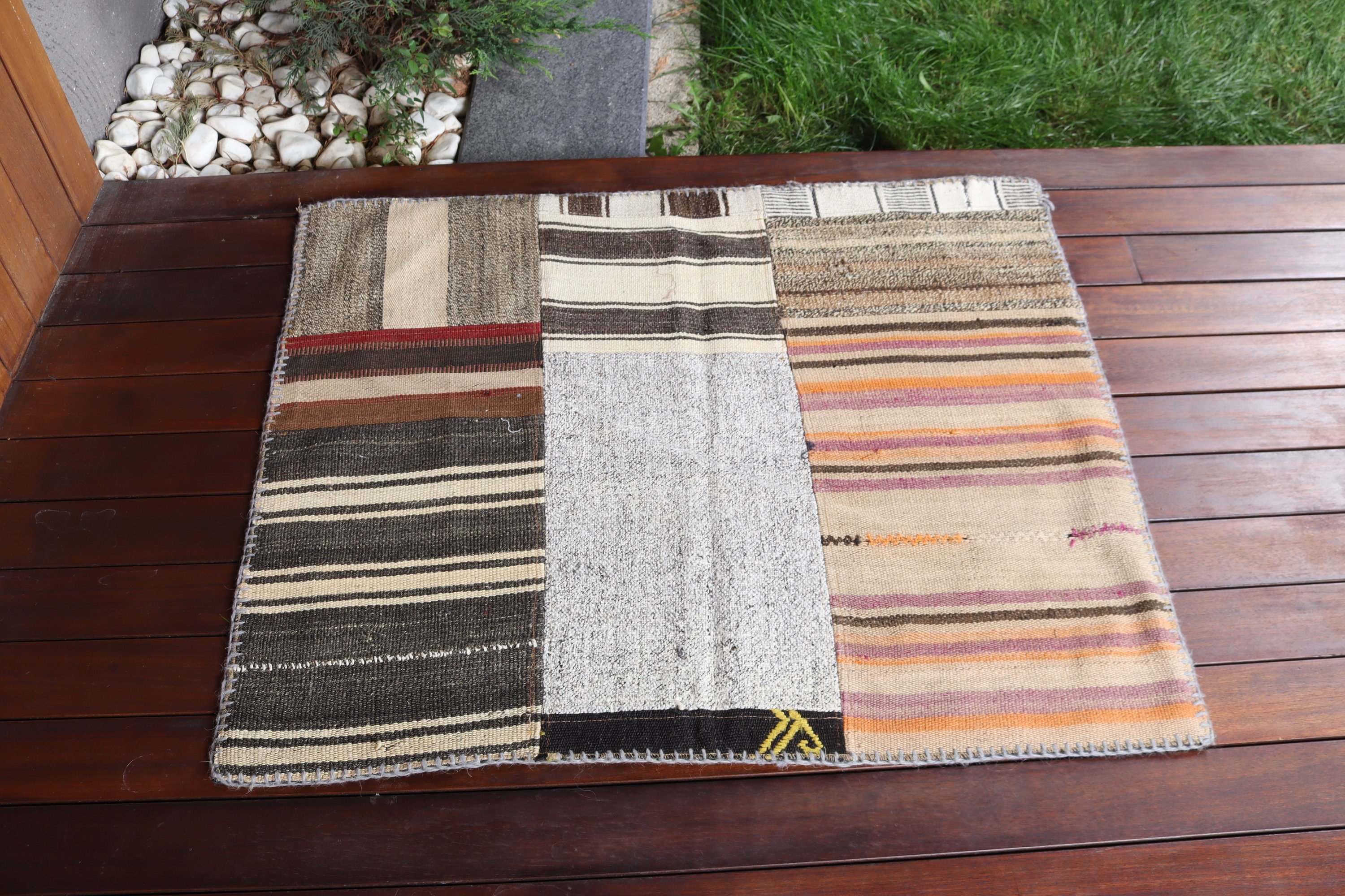 Luxury Rug, Wall Hanging Rug, 2.8x3.3 ft Small Rugs, Handwoven Rug, Vintage Rug, Beige Wool Rugs, Kitchen Rug, Decorative Rug, Turkish Rug