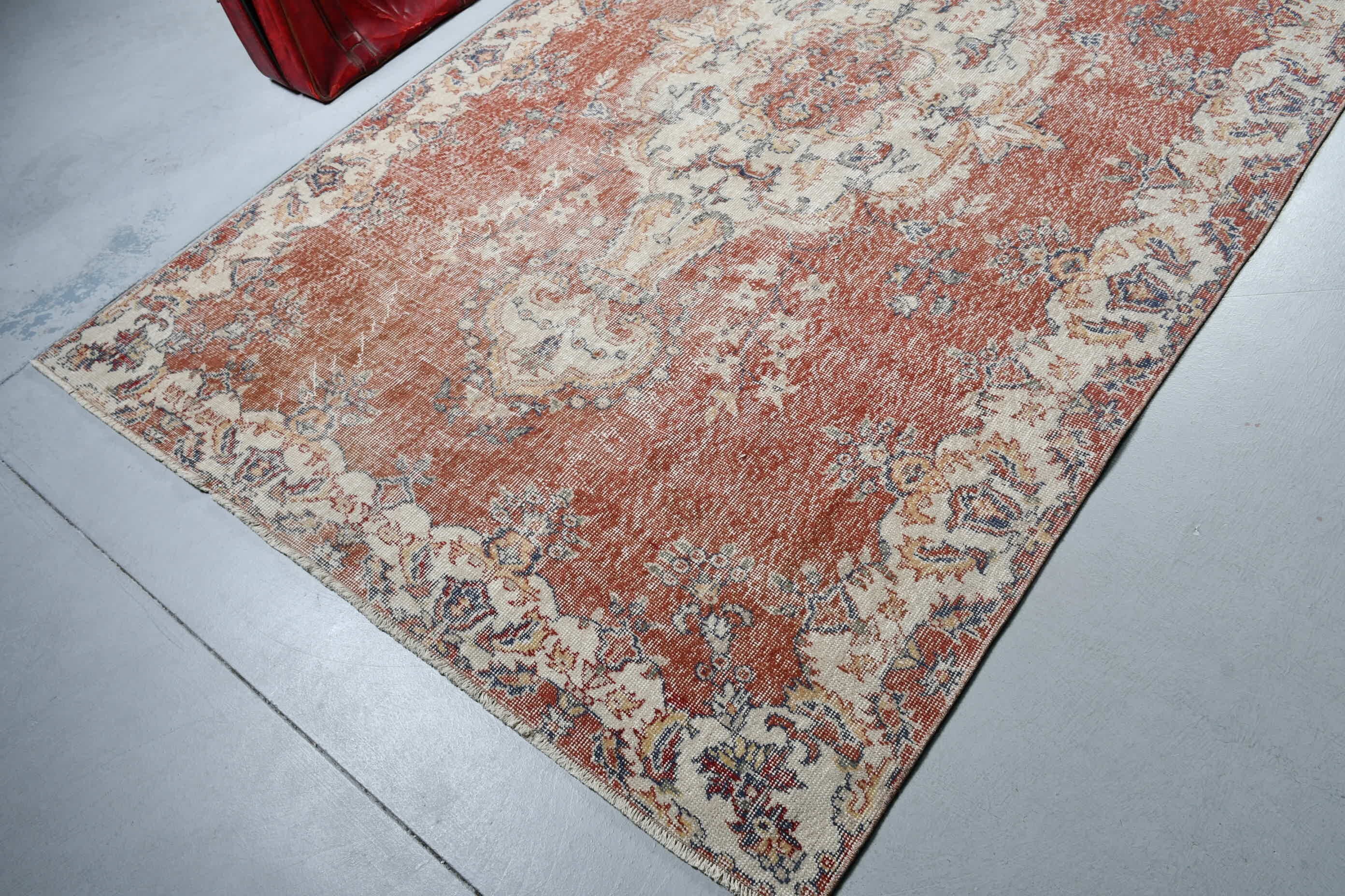 Sessiz Halılar, Vintage Halı, Yün Halı, Oturma Odası Halısı, Oushak Halısı, 5.6x9.6 ft Büyük Halılar, Kahverengi Anadolu Halısı, Salon Halıları, Türk Halısı