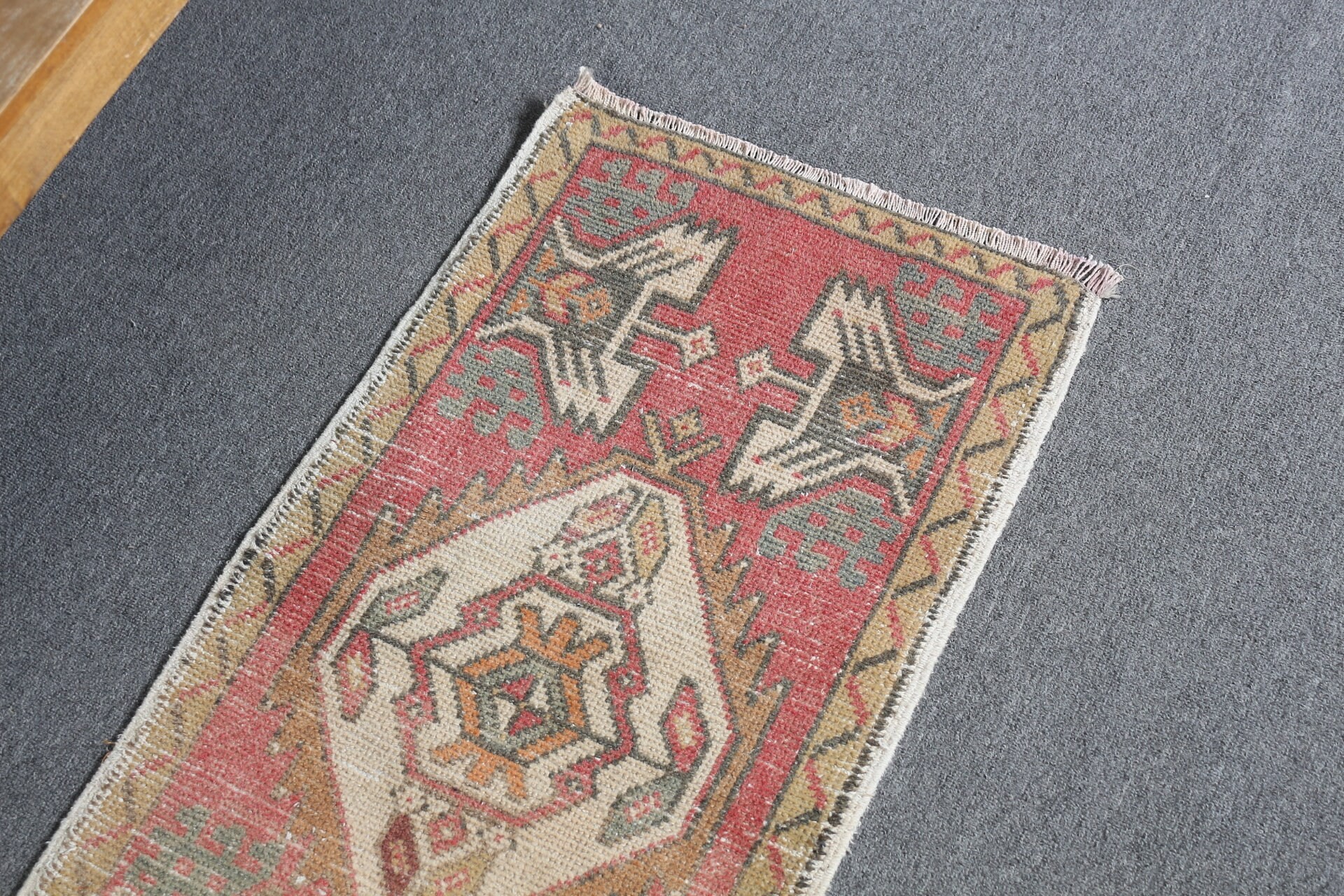 Turkey Rug, Oriental Rug, Car Mat Rugs, Red Moroccan Rug, Bathroom Rugs, Vintage Rug, Turkish Rug, Moroccan Rug, 1.5x2.9 ft Small Rugs