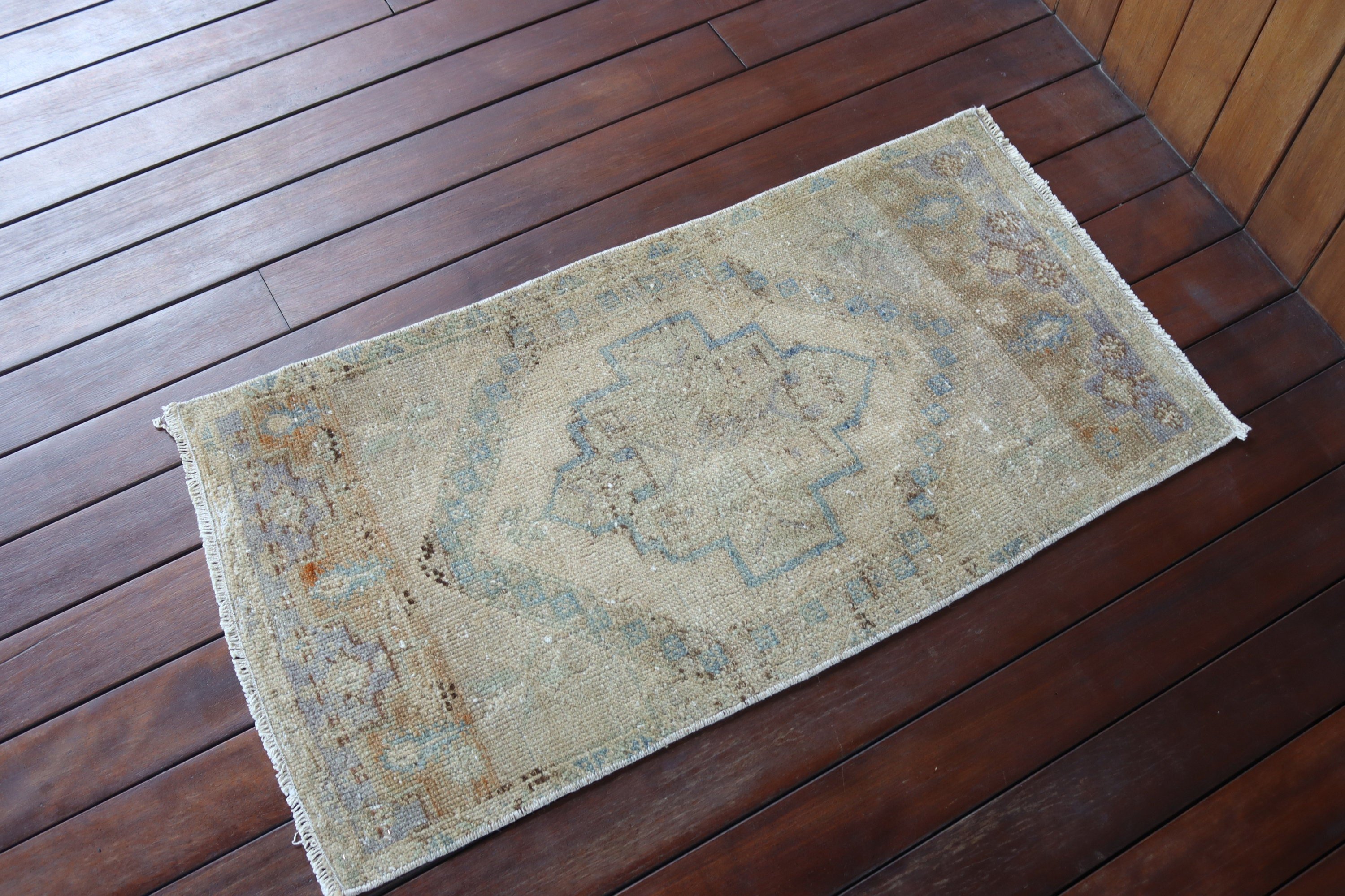 Door Mat Rug, Wool Rug, Tribal Rugs, Rugs for Small Boho, Turkish Rugs, Bedroom Rug, Vintage Rug, 1.6x3.1 ft Small Rugs, Beige Modern Rugs