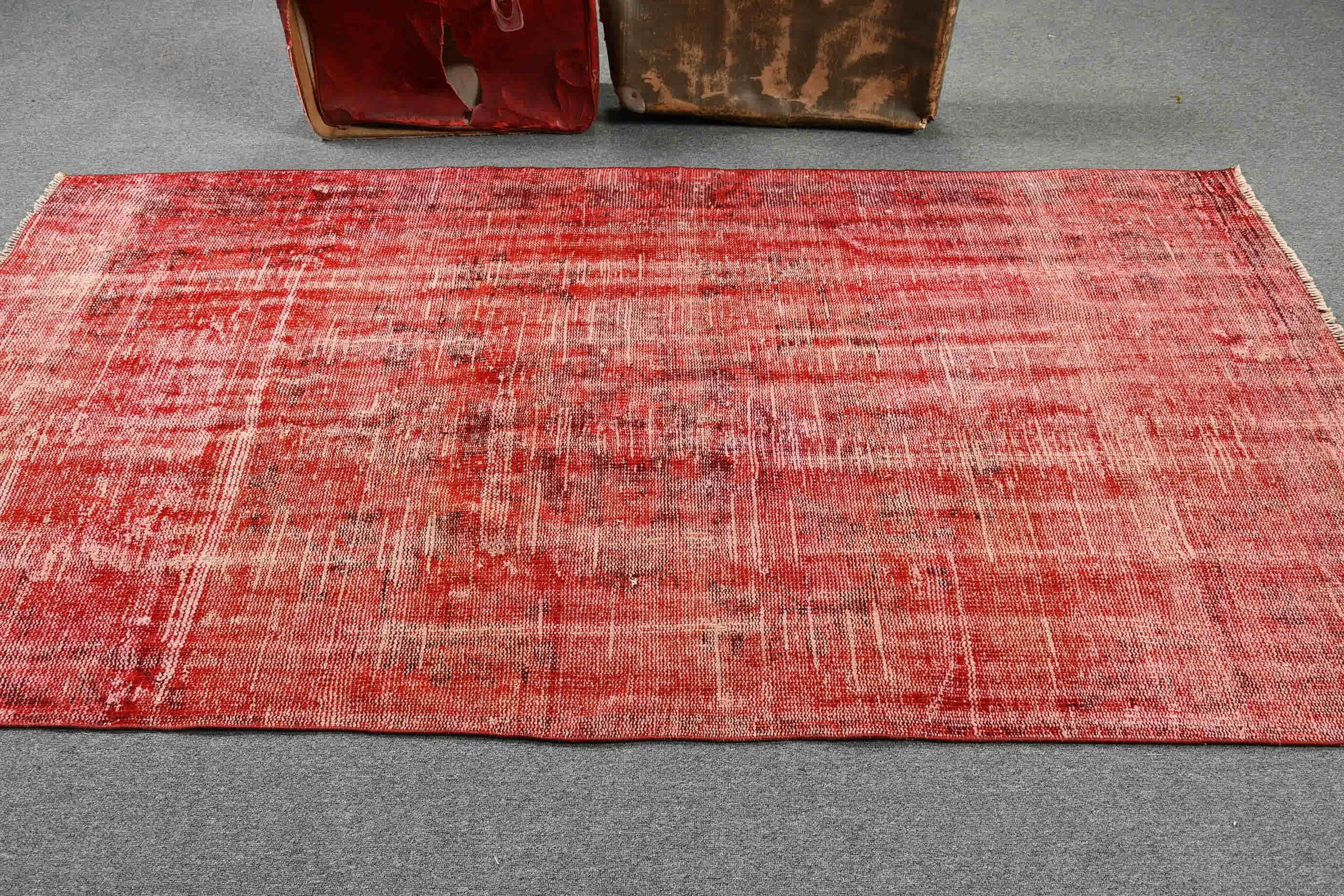 Nursery Rugs, 4.5x8.4 ft Area Rug, Antique Rug, Cool Rug, Vintage Rug, Red Moroccan Rugs, Kitchen Rugs, Turkish Rugs, Rugs for Kitchen