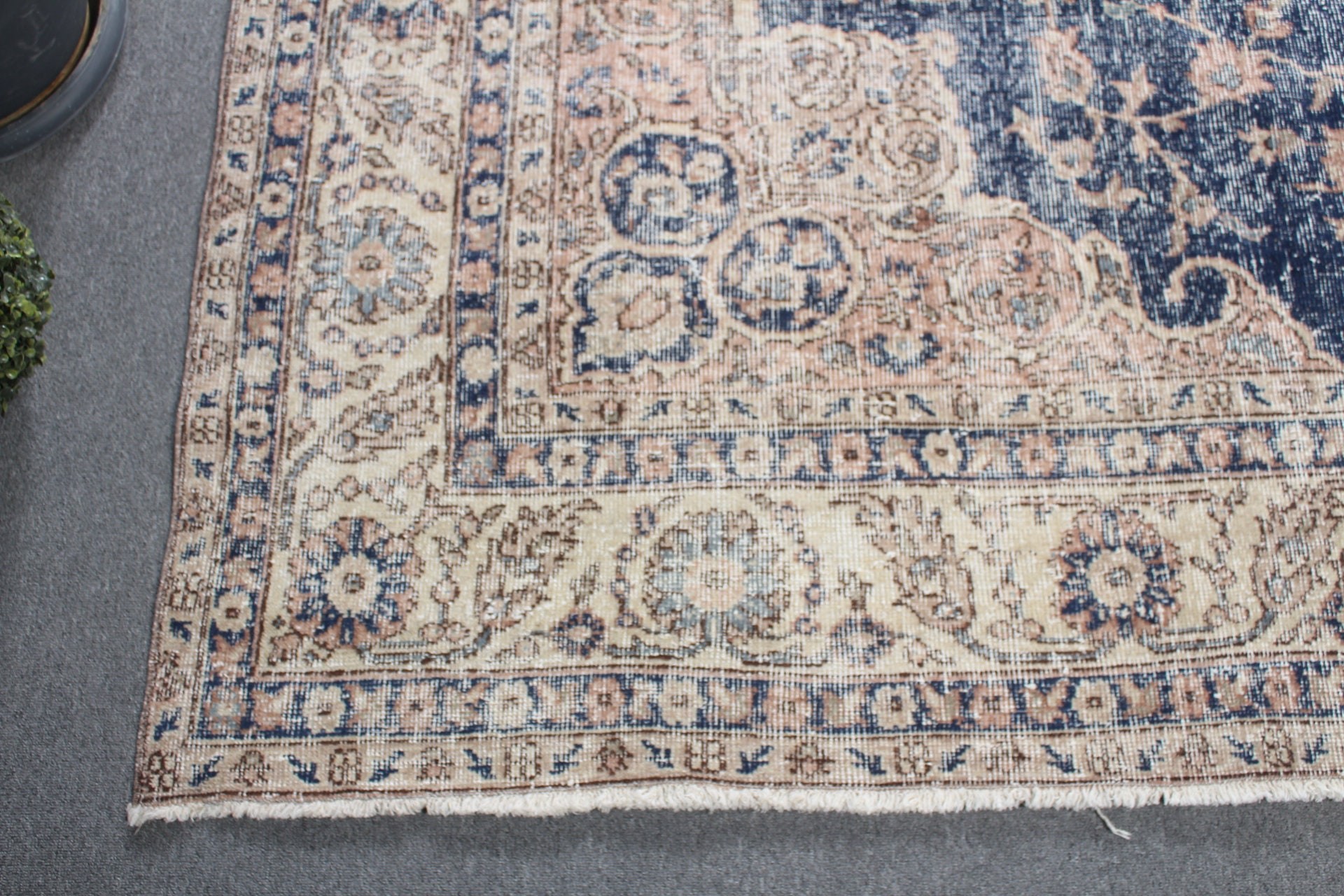 Antique Rug, Vintage Rugs, Turkish Rug, Salon Rug, 7.4x10.6 ft Oversize Rugs, Saloon Rug, Blue Cool Rug, Nomadic Rug, Art Rug