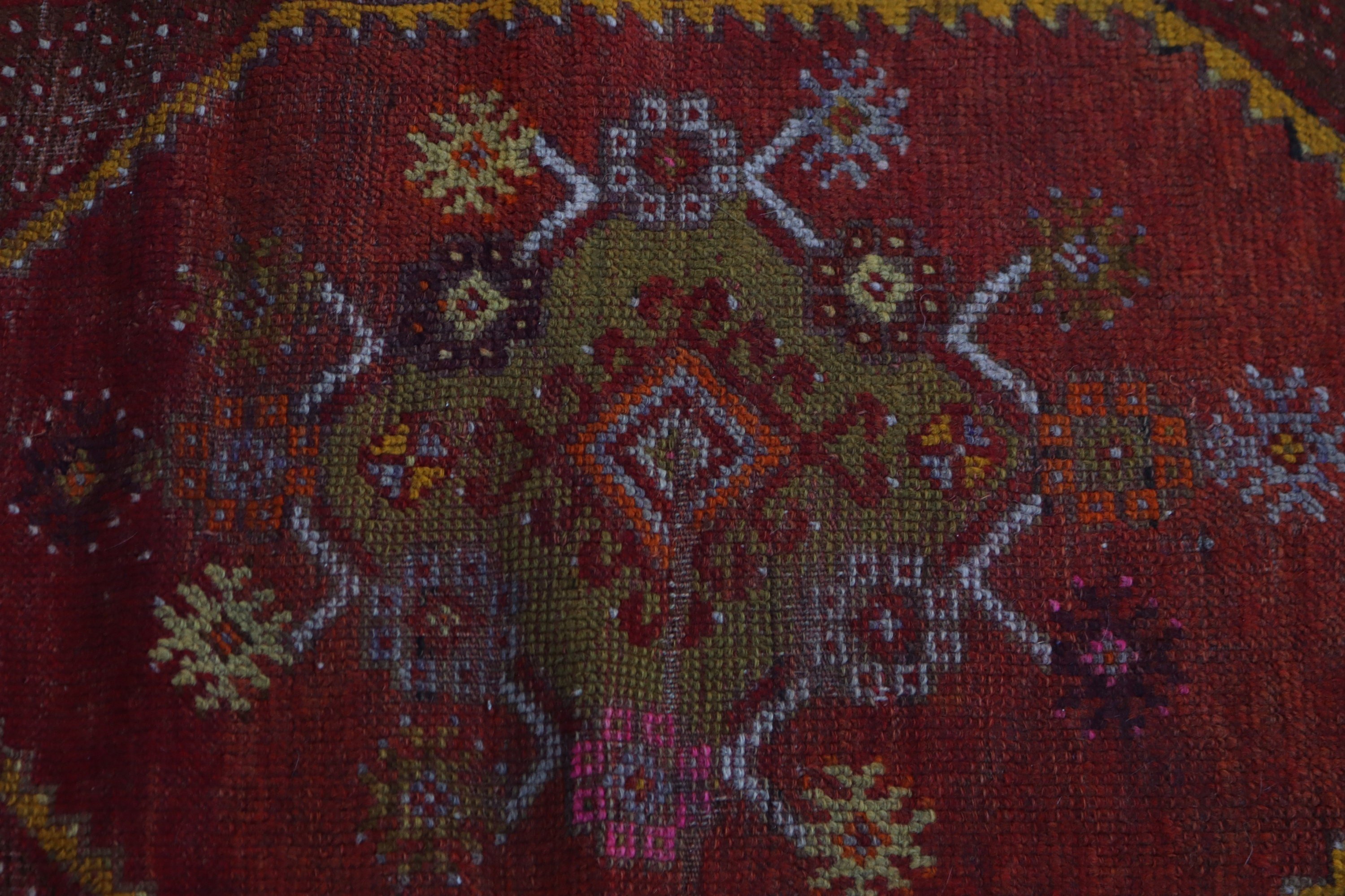 Türk Halısı, Estetik Halı, Oryantal Halılar, Vintage Halılar, Kırmızı Yün Halılar, Duvara Asılı Halılar, 2.8x4.1 ft Küçük Halı, Boho Halılar, Küçük Boho Halılar