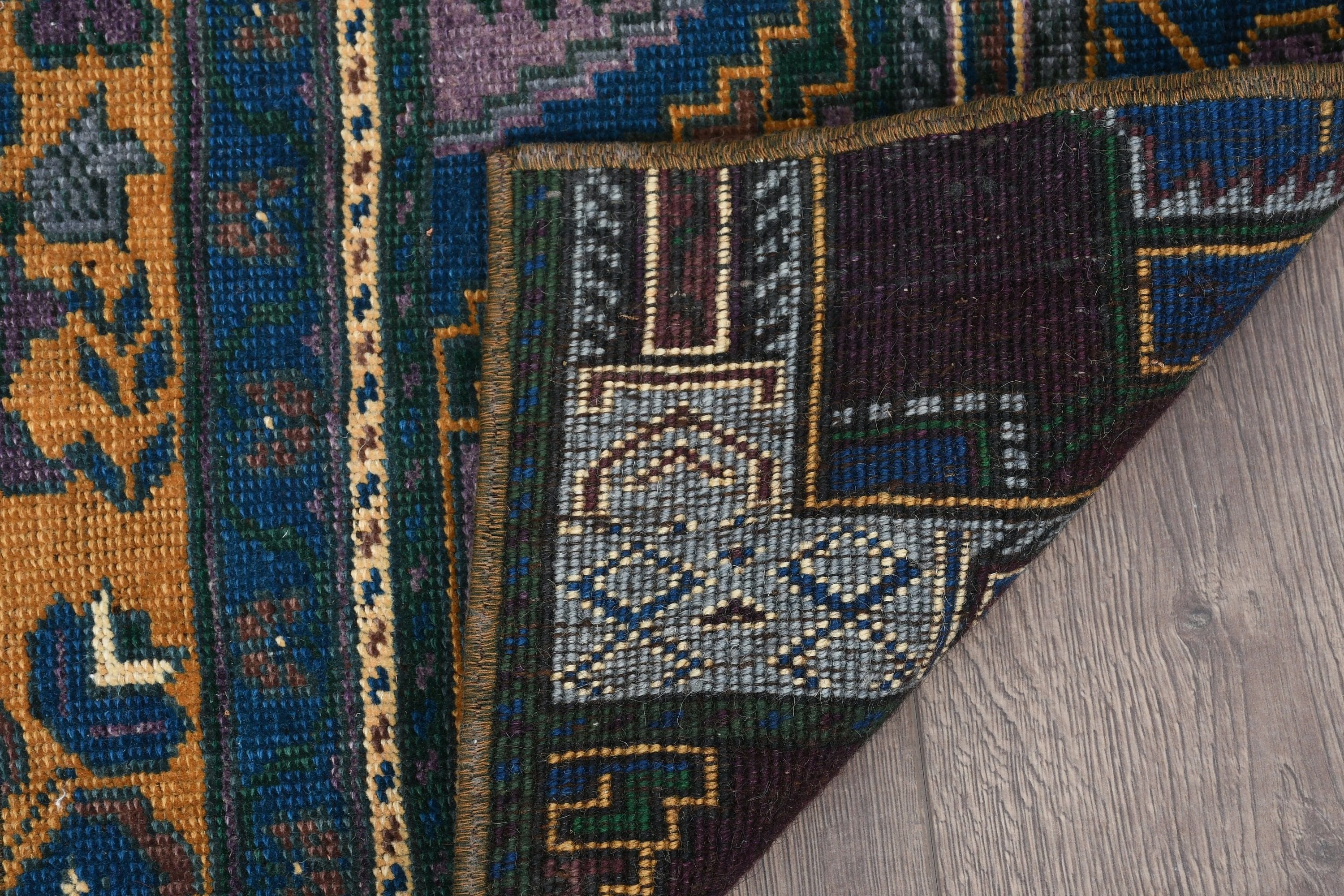 Anatolian Rugs, Rugs for Bedroom, Blue Cool Rugs, Door Mat Rug, Bedroom Rug, 1.4x3.5 ft Small Rug, Turkish Rug, Aesthetic Rugs, Vintage Rug