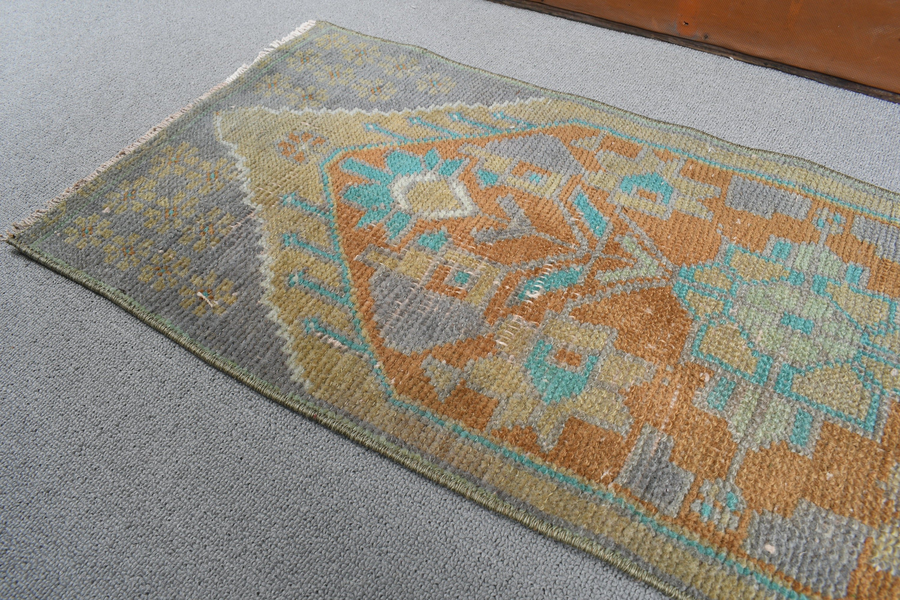 Turkish Rugs, Brown Anatolian Rugs, Vintage Rug, Oriental Rugs, Kitchen Rugs, Bathroom Rugs, Moroccan Rug, Boho Rugs, 1.2x3.2 ft Small Rugs