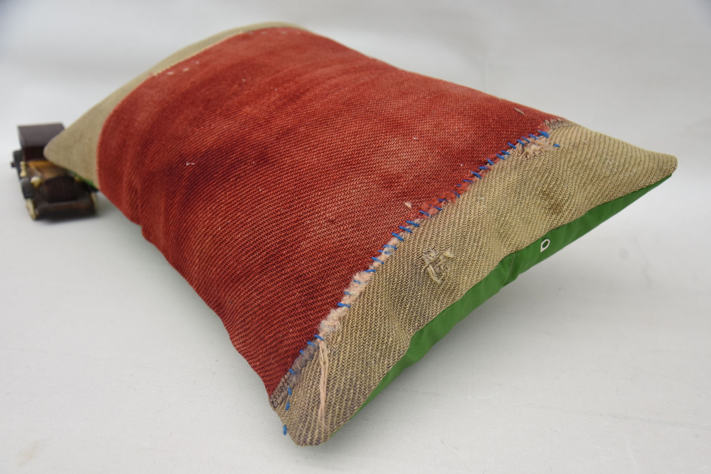 Decorative Cushion Cover, Vintage Kilim Throw Pillow, Pillow for Sofa, 16"x24" Red Pillow Cover, Vintage Kilim Pillow, Car Pillow Sham