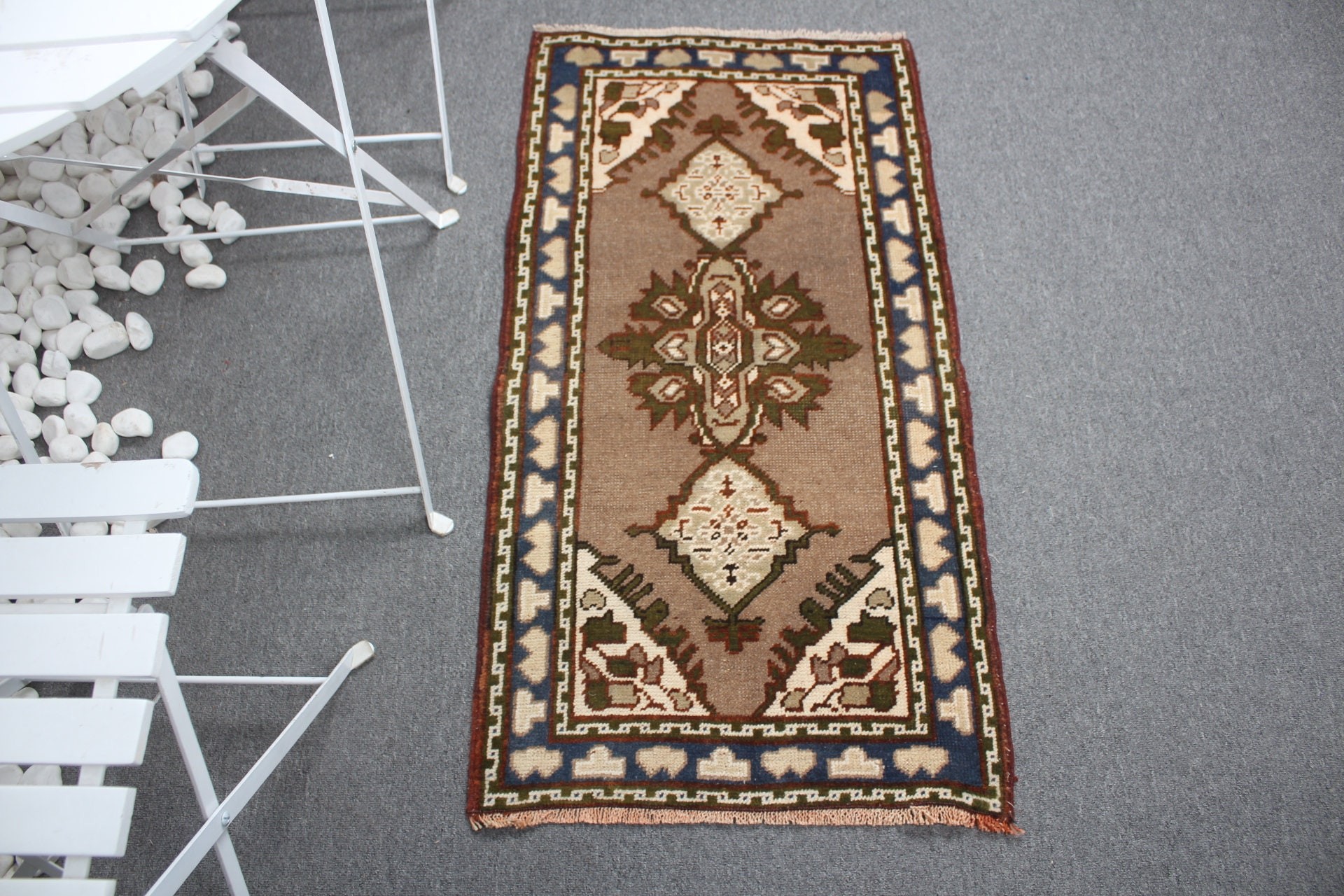 Floor Rug, Vintage Rugs, Cool Rugs, Rugs for Bath, 1.9x3.5 ft Small Rug, Brown Home Decor Rugs, Entry Rug, Turkish Rugs, Bedroom Rug