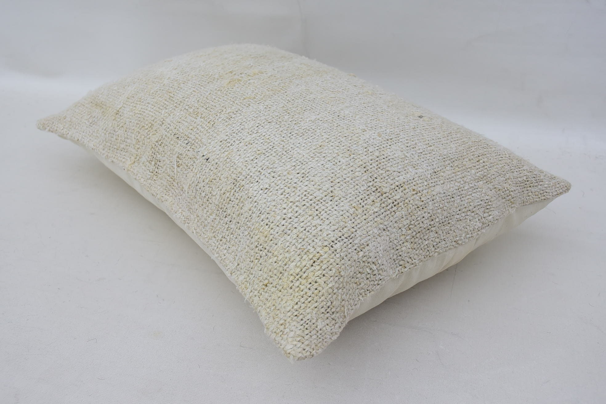 Boho Pillow Sham Cover, Ethnical Kilim Rug Pillow, Couch Cushion, 16"x24" White Cushion Cover, Ikat Cushion Cover, Pillow for Couch