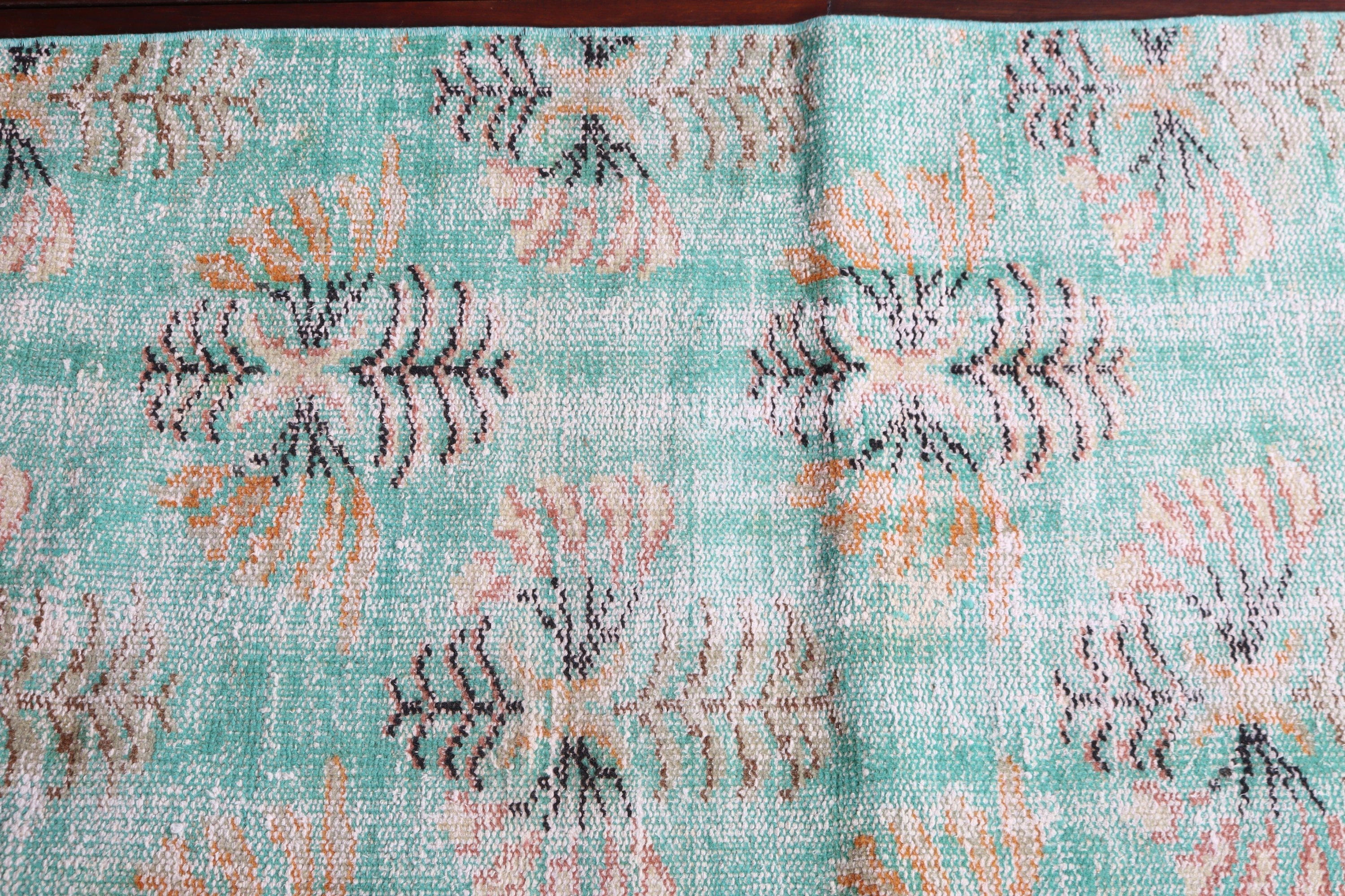 Flatweave Rug, Kitchen Rugs, Beni Ourain Runner Rugs, Green Wool Rug, Turkish Rugs, 2.3x7.6 ft Runner Rugs, Vintage Rugs, Modern Rugs