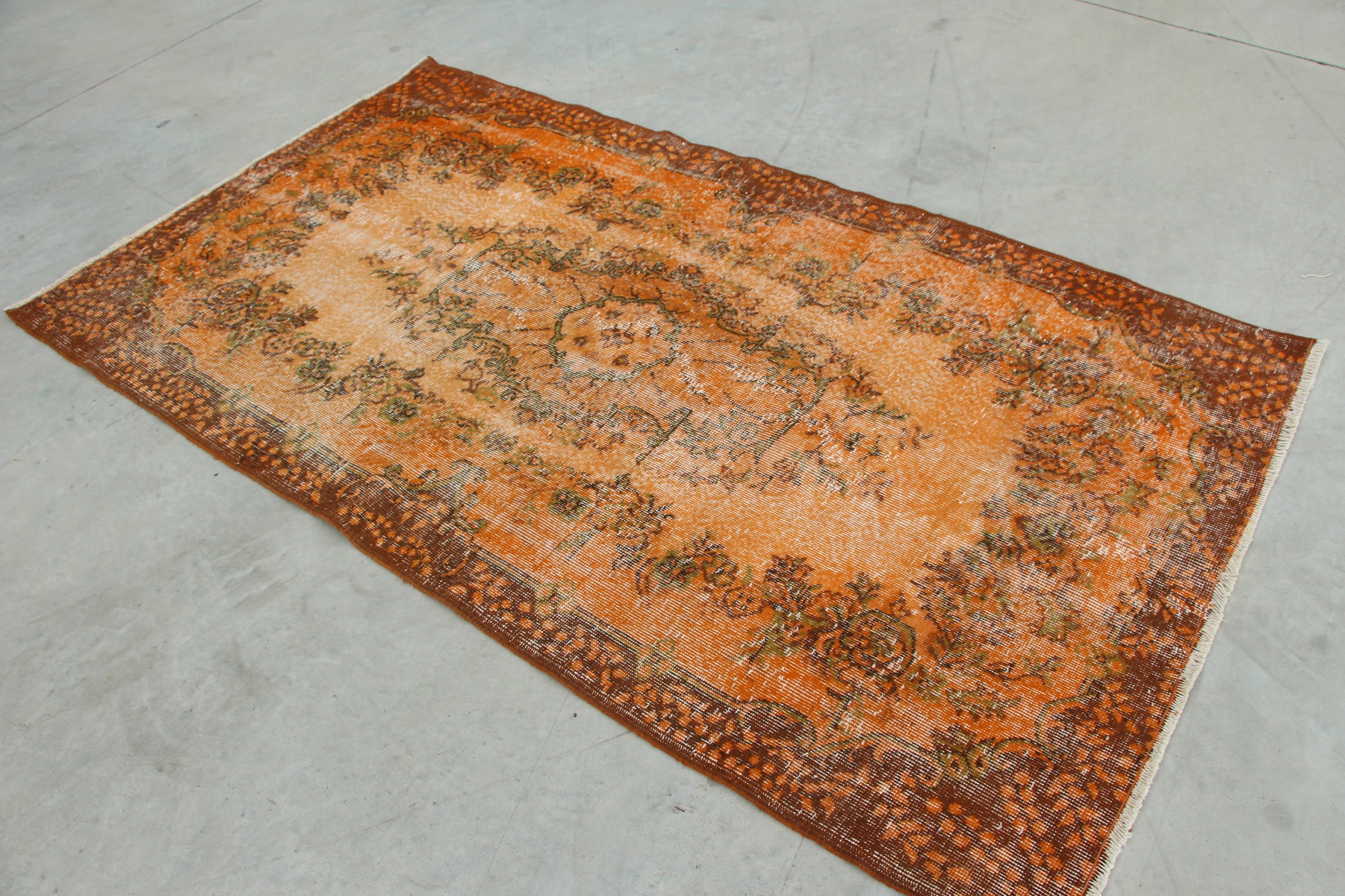 Abstract Rugs, 4x7 ft Area Rugs, Living Room Rug, Nursery Rug, Turkish Rugs, Vintage Rug, Moroccan Rug, Orange Kitchen Rugs