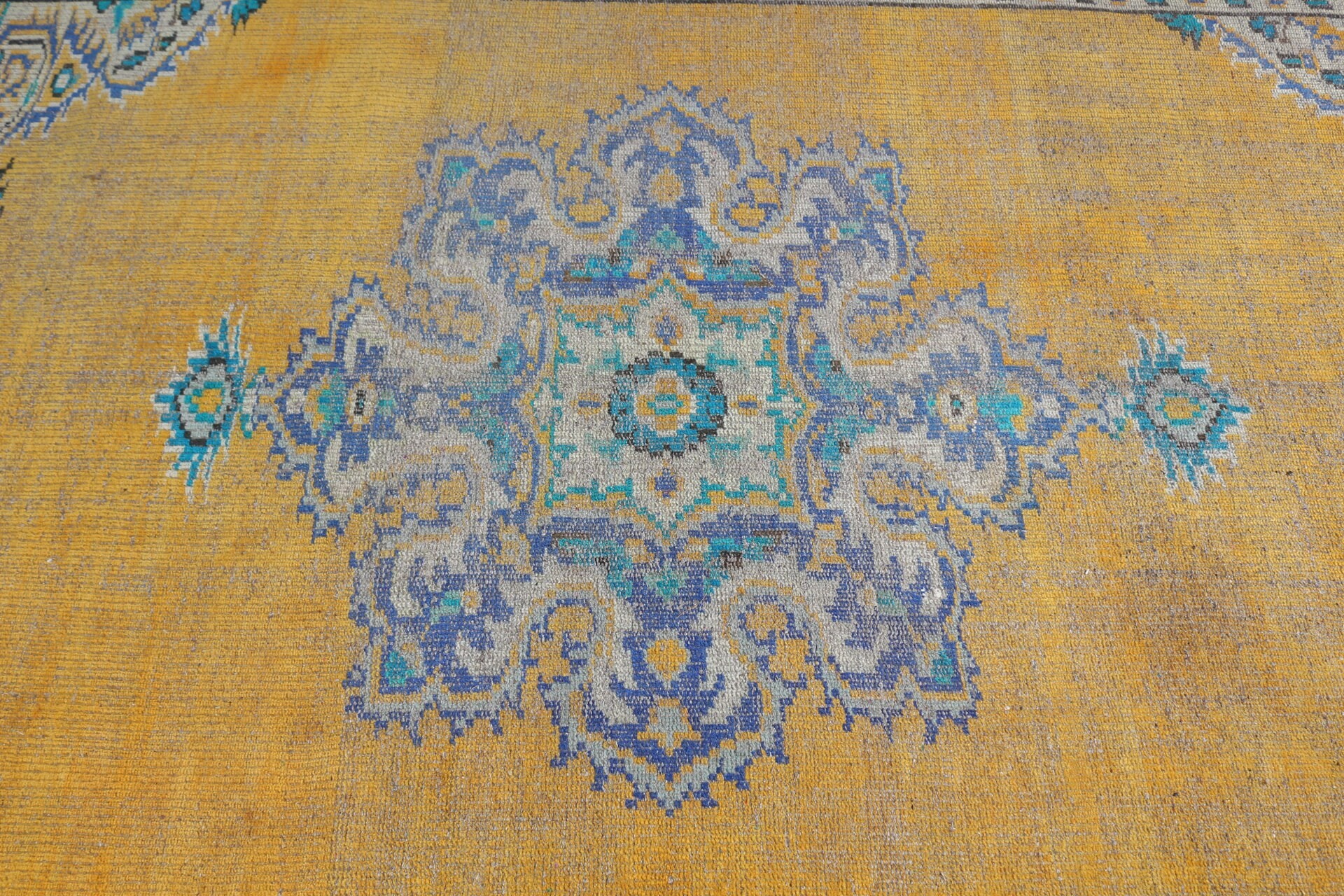 Sarı Oushak Halı, 5.1x8.7 ft Büyük Halı, Oryantal Halılar, Fas Halısı, Vintage Halılar, Türk Halısı, Yatak Odası Halıları, Salon Halıları, Yatak Odası Halısı