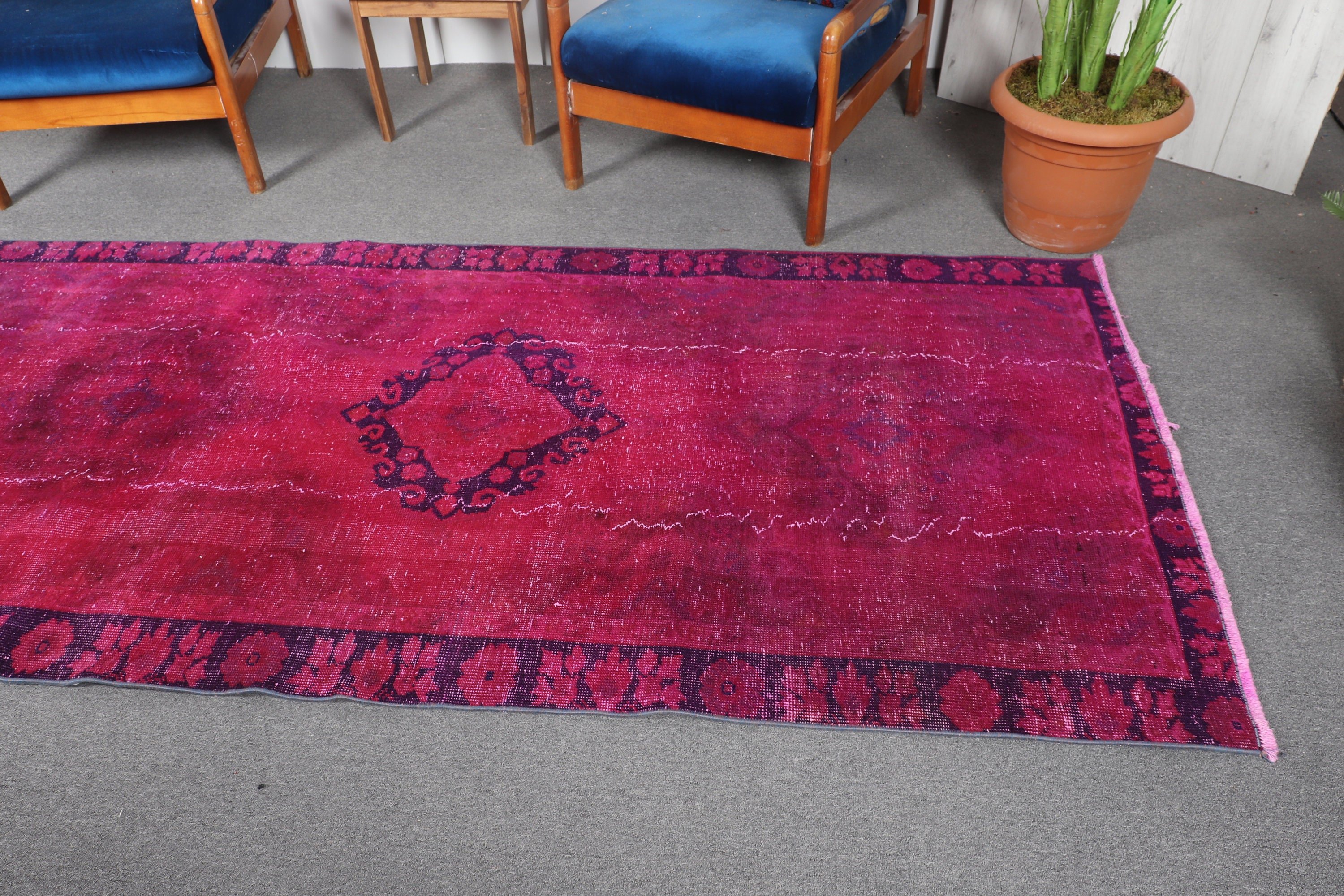 Pink Oushak Rugs, Antique Rug, Corridor Rug, Office Rug, Turkish Rugs, Home Decor Rugs, Vintage Rug, 4x12.2 ft Runner Rug, Hallway Rug