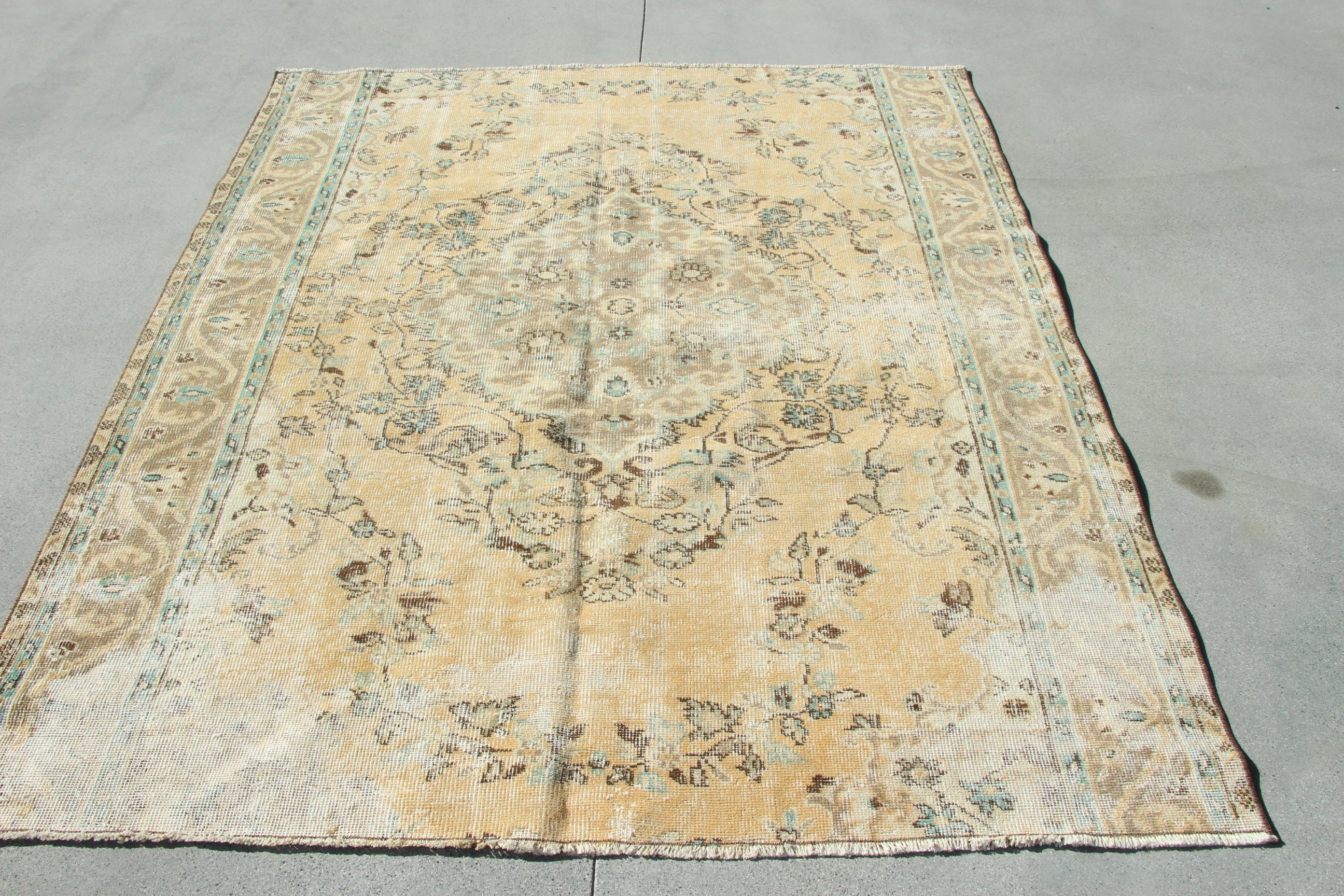 İç Mekan Halıları, Vintage Alan Halıları, Vintage Halı, Boho Halı, 5,7x6,8 ft Alan Halıları, Türk Halısı, Kahverengi Yer Halıları, Lüks Halı, Fas Halıları