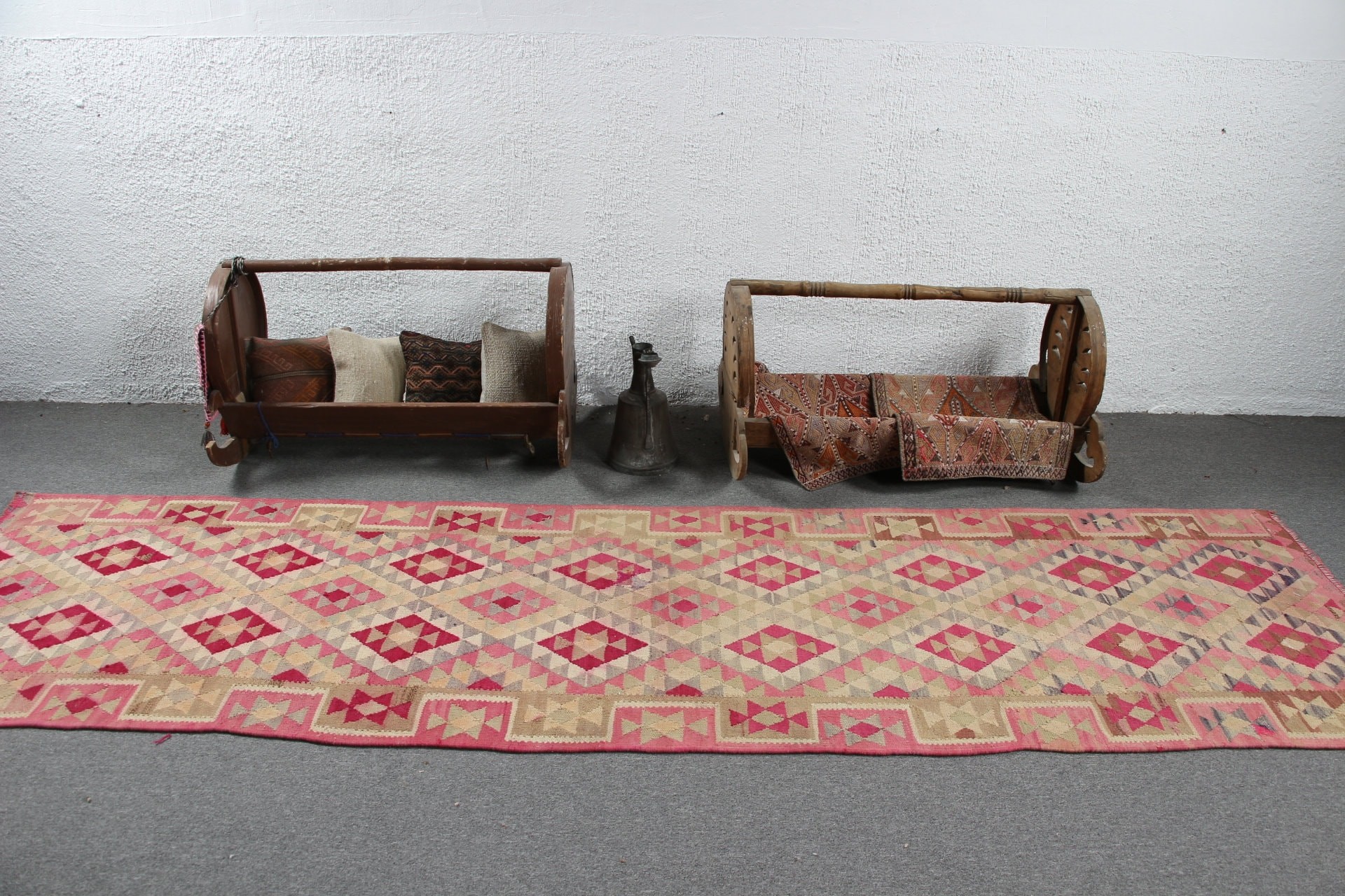 Turkish Rug, Brown  3x10.9 ft Runner Rugs, Corridor Rug, Rugs for Corridor, Vintage Rug, Kilim, Kitchen Rug, Home Decor Rugs