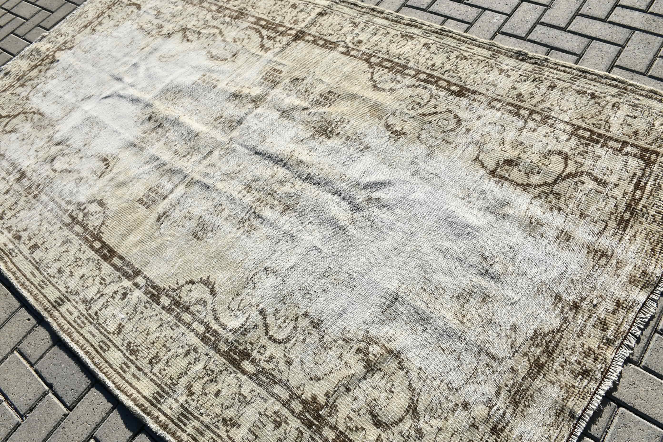 Antique Rugs, Dining Room Rug, Kitchen Rug, Salon Rug, 5.4x8.7 ft Large Rug, Natural Rugs, Turkish Rug, Vintage Rug, White Bedroom Rugs