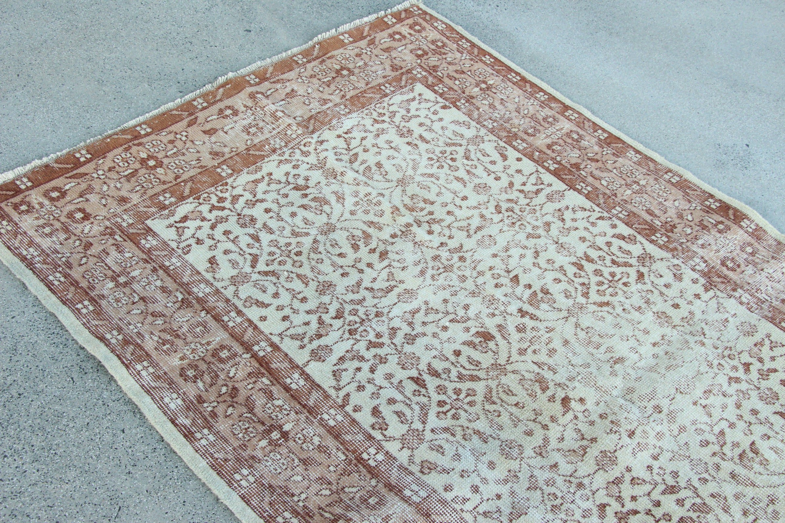 Statement Rugs, Vintage Area Rug, 3.7x6.6 ft Area Rug, Modern Rugs, Living Room Rugs, Turkish Rug, Vintage Rug, Beige Flatweave Rug