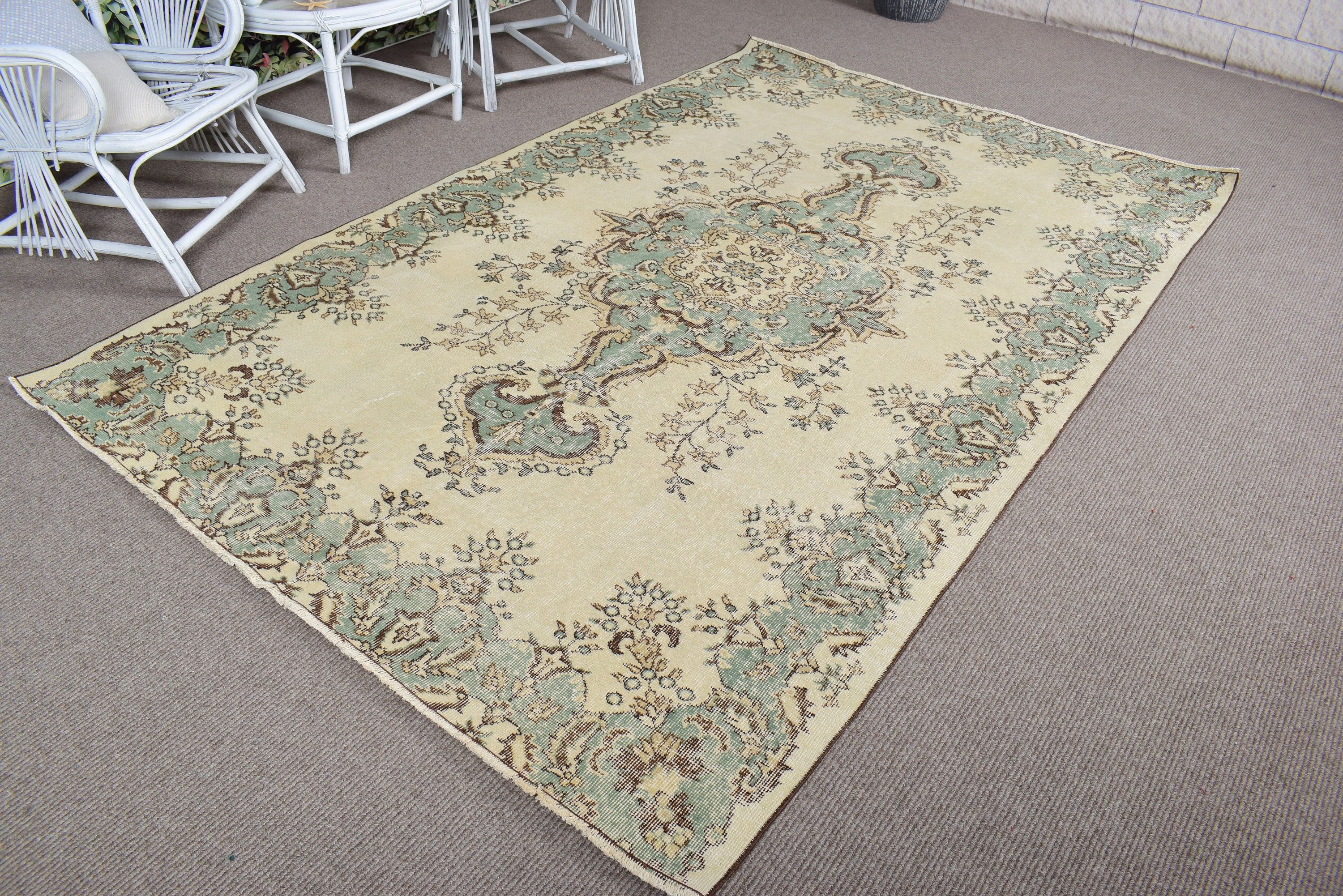 Yatak Odası Halıları, Ev Dekorasyonu Halısı, Büyük Vintage Halı, Boho Halıları, Bej Modern Halılar, Vintage Halılar, 5.8x9 ft Büyük Halılar, Fas Halısı, Türk Halısı