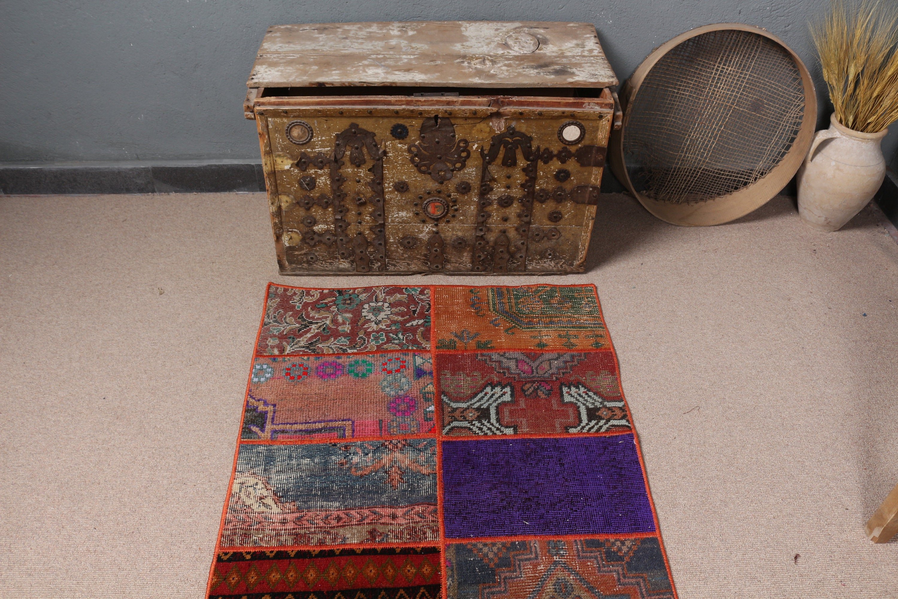 Blue Moroccan Rug, Hallway Rugs, Stair Rug, Oushak Rugs, Vintage Rug, Antique Rug, Rugs for Hallway, Turkish Rug, 2.8x7.9 ft Runner Rug