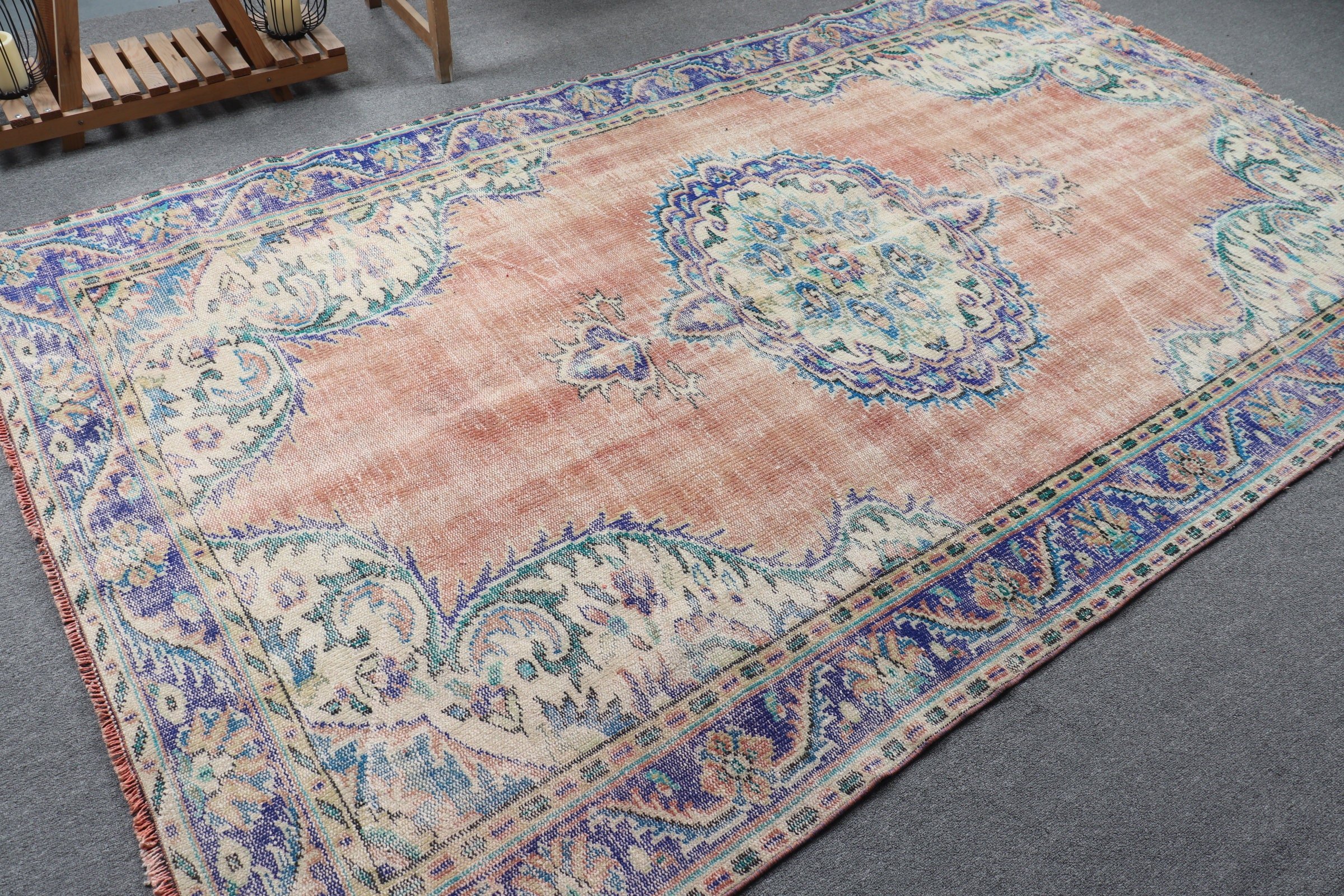 Living Room Rug, Vintage Rug, Rugs for Dining Room, Red  5.8x9.7 ft Large Rug, Turkish Rug, Bedroom Rugs