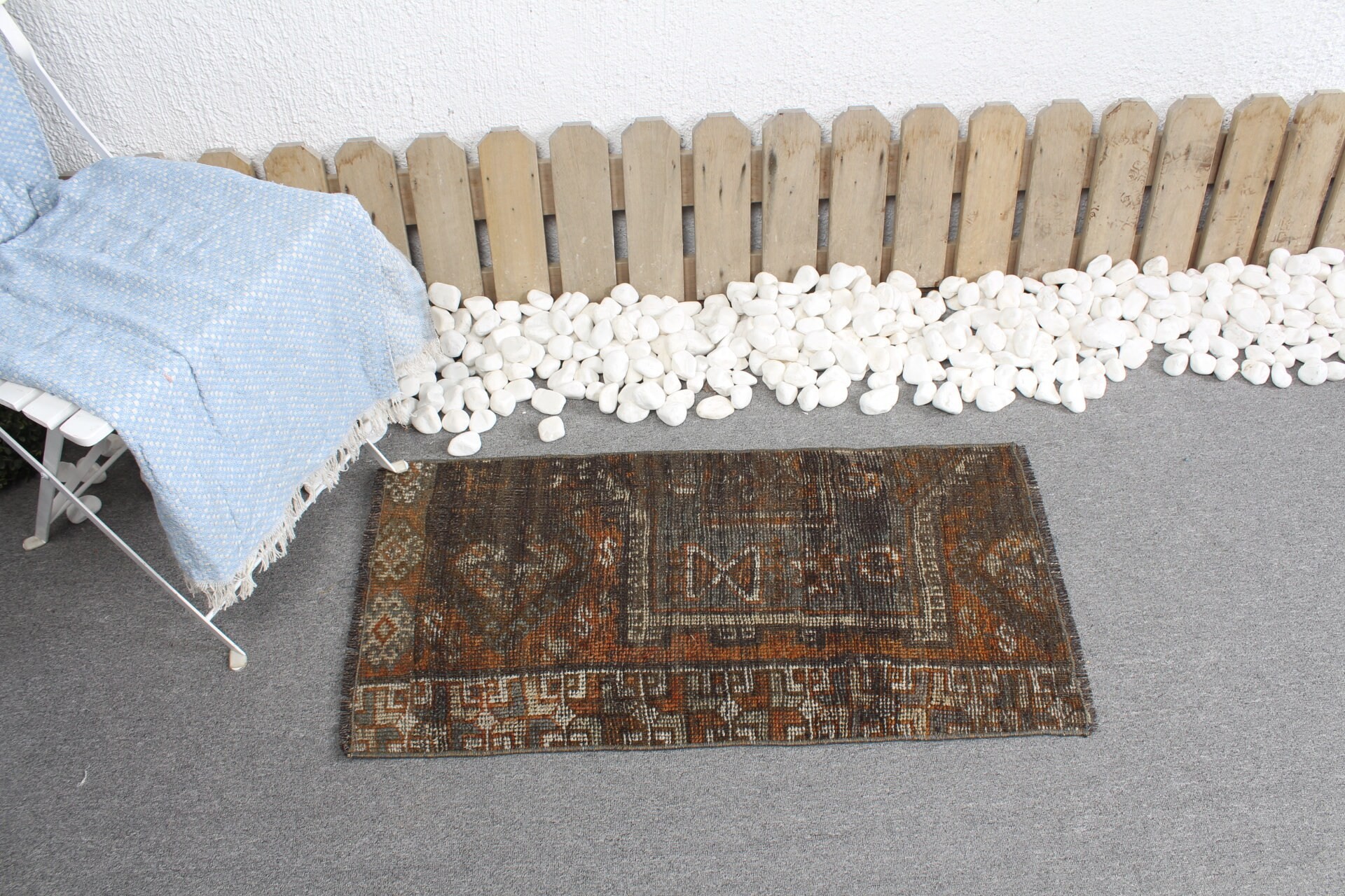 Kahverengi Ev Dekor Halısı, Yatak Odası Halısı, Ev Dekor Halısı, Vintage Halı, Türk Halısı, 1.6x3.1 ft Küçük Halı, Duvara Asılı Halılar, Banyo Halısı, Aztek Halıları