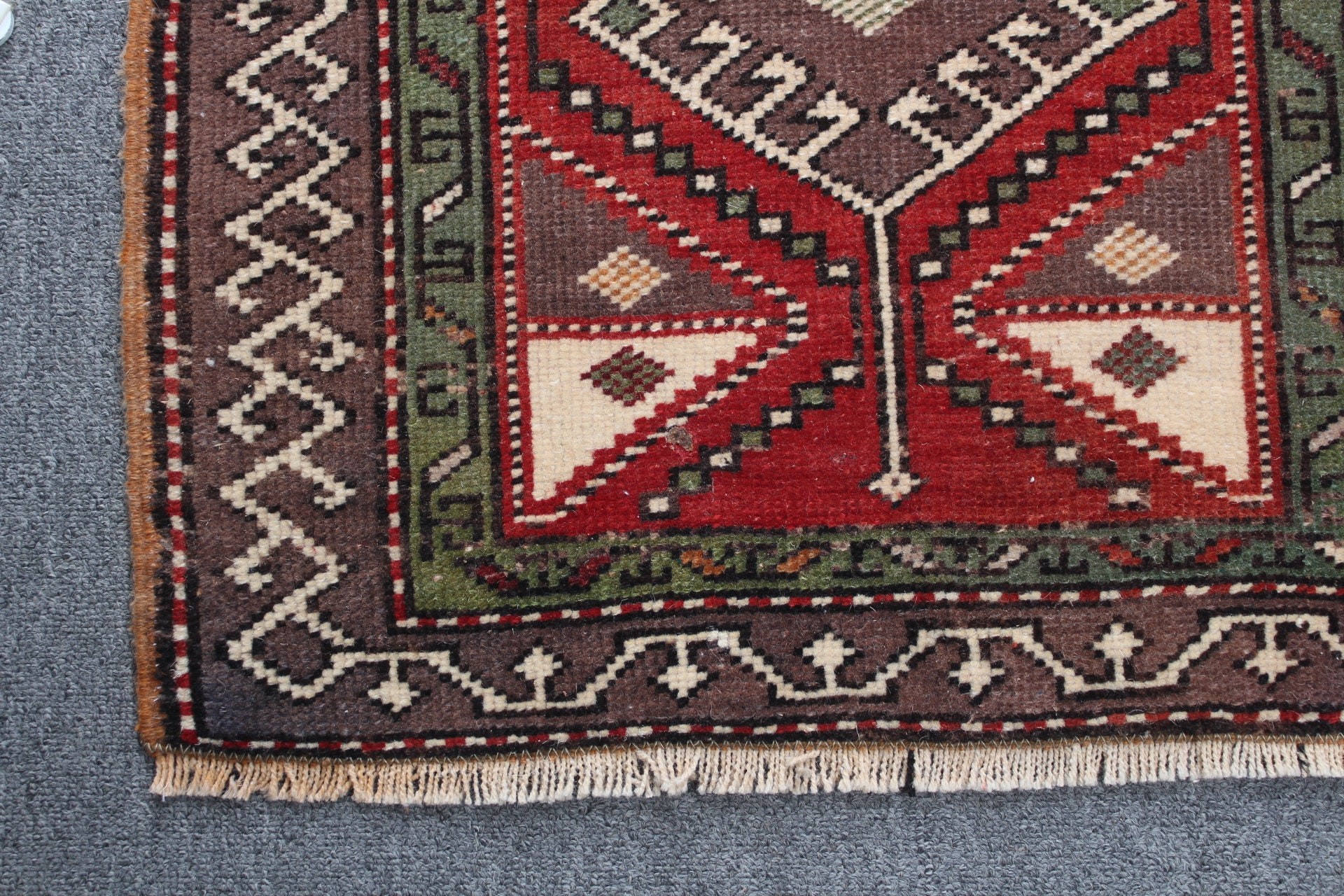 Turkish Rugs, Vintage Rug, Bath Rug, Brown Home Decor Rugs, 1.9x3.4 ft Small Rug, Rugs for Nursery, Bedroom Rugs, Antique Rug, Entry Rug